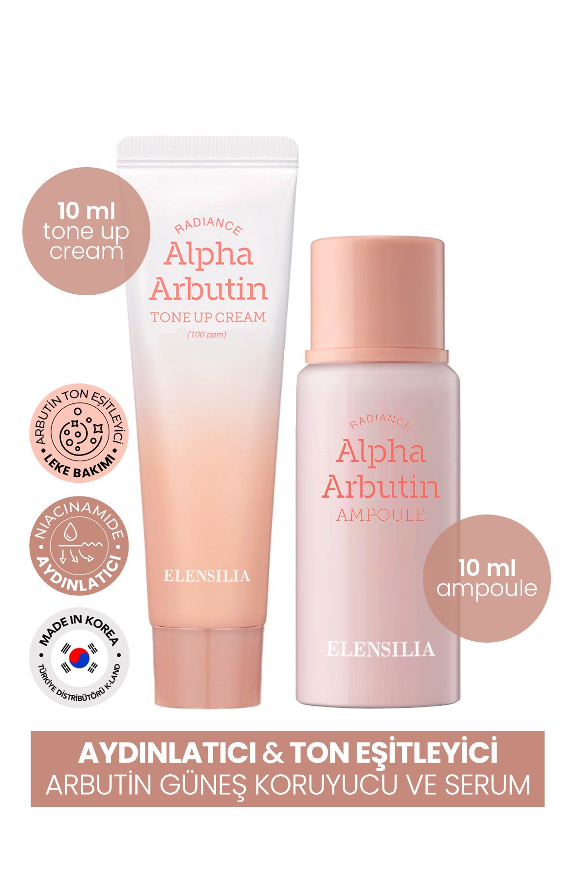 Ton Eşitleyici, Aydınlatıcı ELENSILIA Alpha Arbutin 10 ml + 10 ml Travel Size 88096840002S5