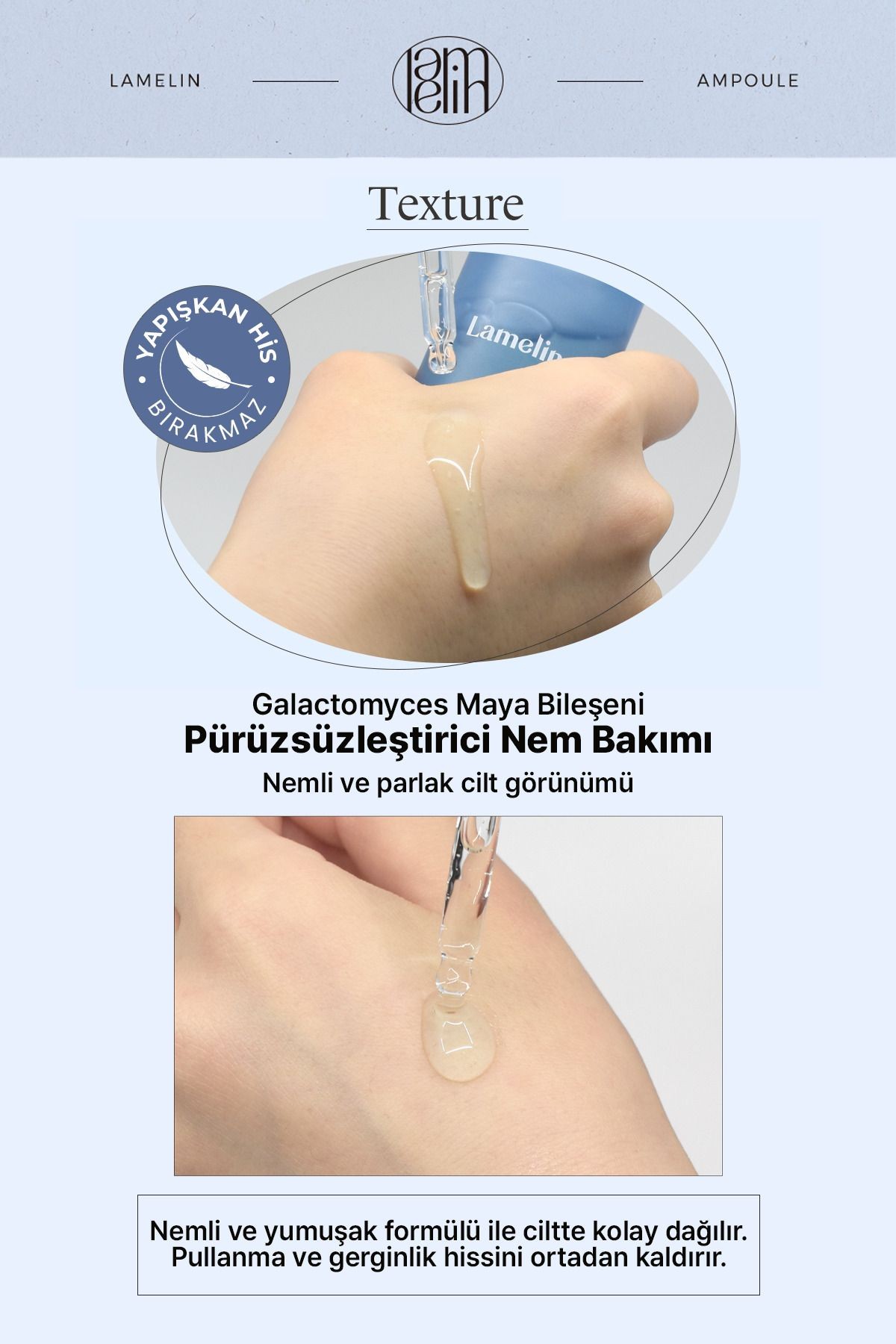 Hyalüronik Asit İçeren Nemlendirici Günlük Bakım Serumu Lamelin Hyaluronic Ampoule