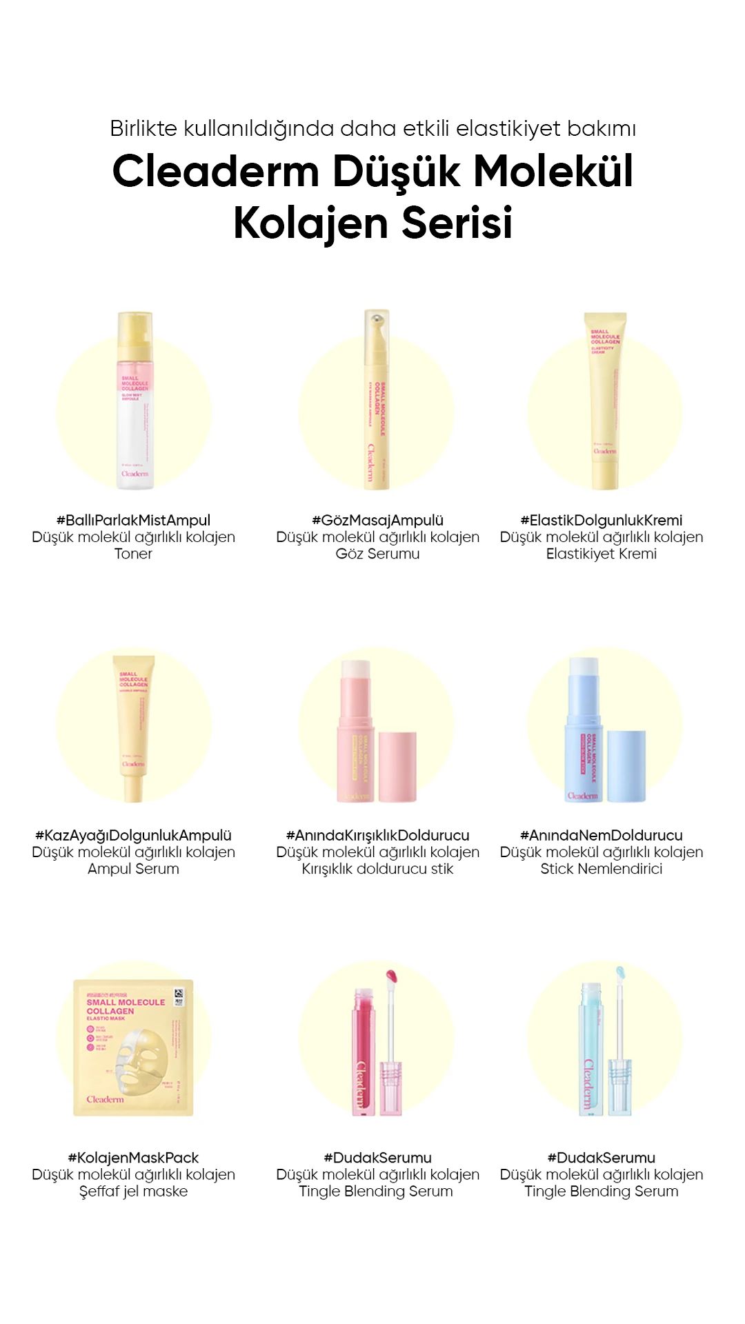 Masaj Başlıklı Küçük Kolajen Moleküllü Göz Çevresi Serumu Collagen Eye Massage Ampoule