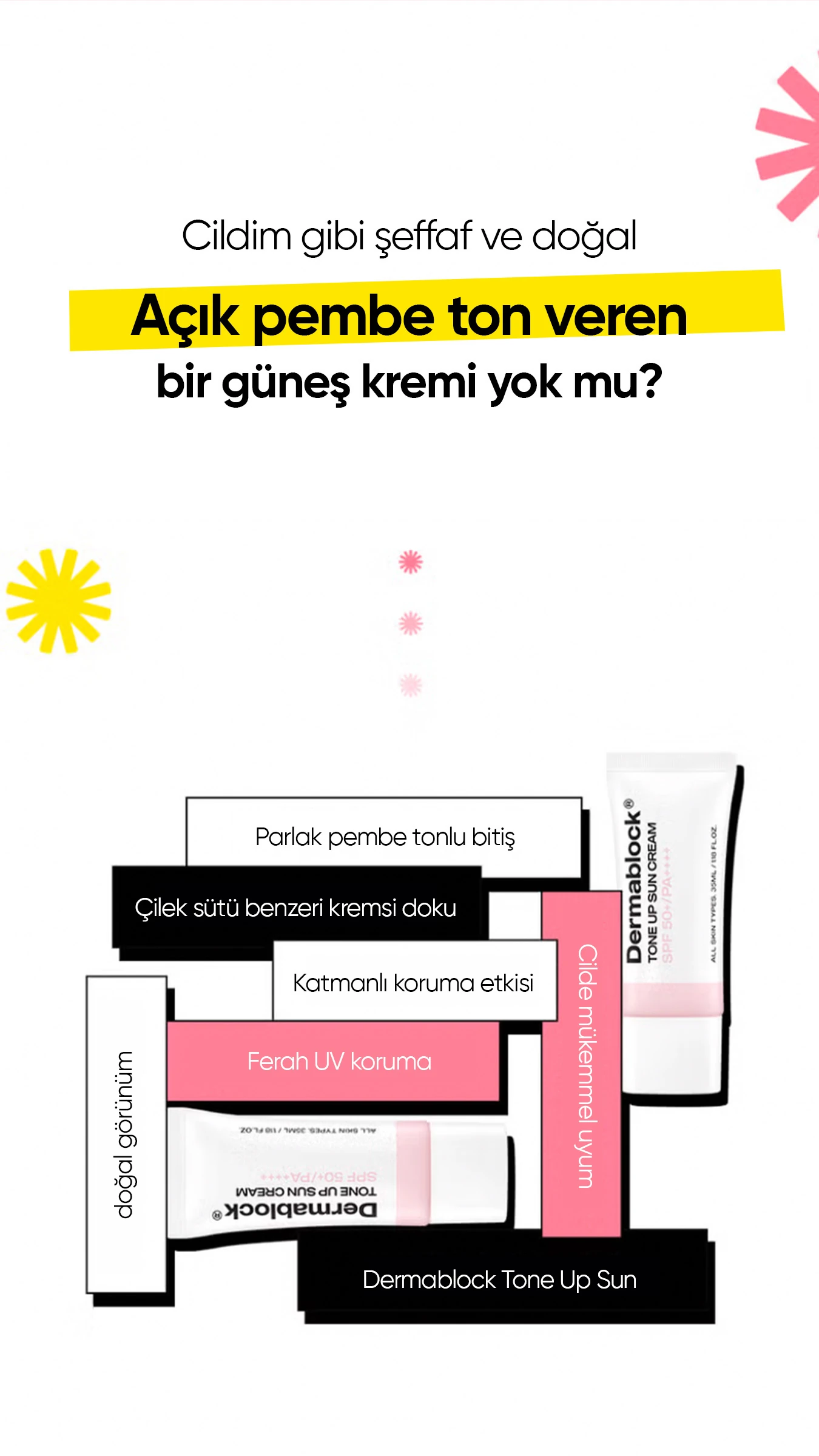 Ton Eşitleyici ve Aydınlatıcı Kore Güneş Kremi Tone Up Sun Cream SPF 50 + PA ++++