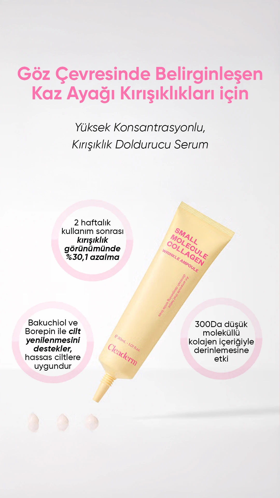 Küçük Moleküllü Kolajen Ampul Serum Small Molecule Collagen Wrinkle Ampoule