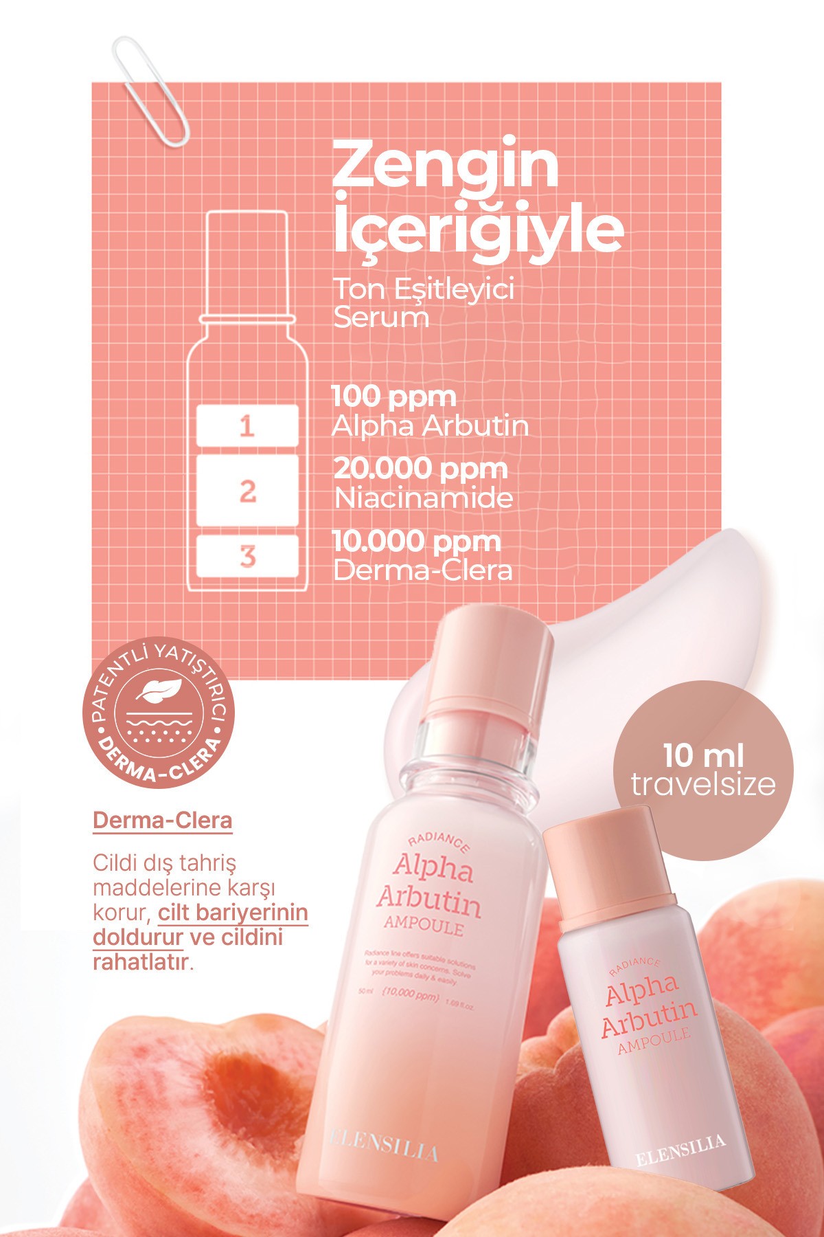 Ton Eşitleyici, Aydınlatıcı ELENSILIA Alpha Arbutin 10 ml + 10 ml Travel Size 88096840002S5