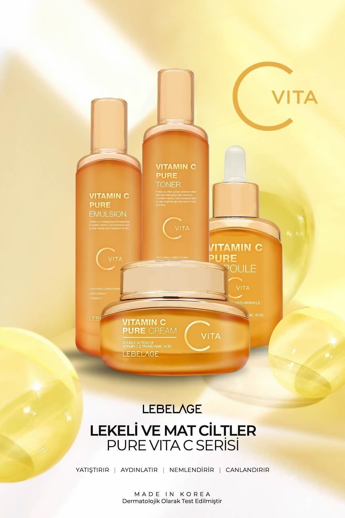 LEBELAGE Nemlendirici Aydınlatıcı Ve Antioksidan Lekeli Ciltler Için C Vitamini Vıta C Emulsion