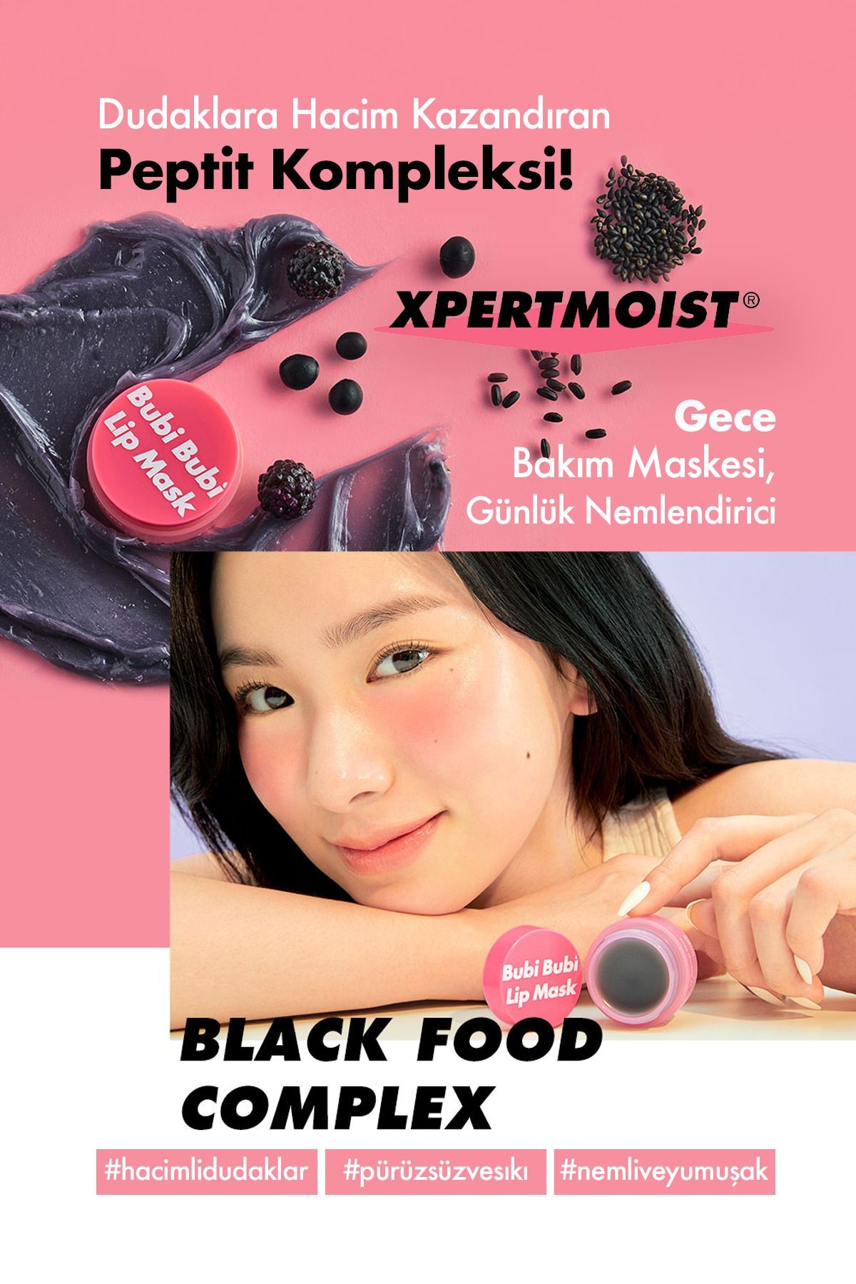Dolgunlaştırıcı ve Nemlendirici UNPA Dudak Maskesi Bubi Bubi Lip Mask