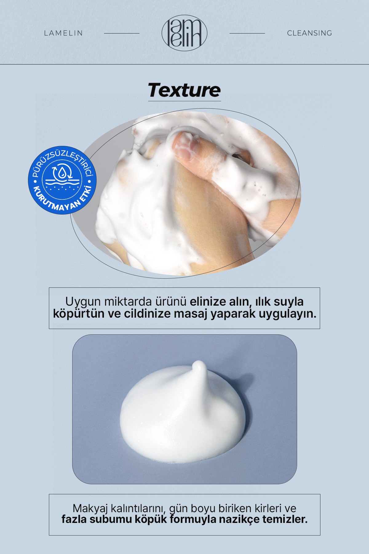 Hyalüronik Asit İçeren Temizleme Köpüğü Lamelin Moisture Foaming Hyaluronic Acid 100ml