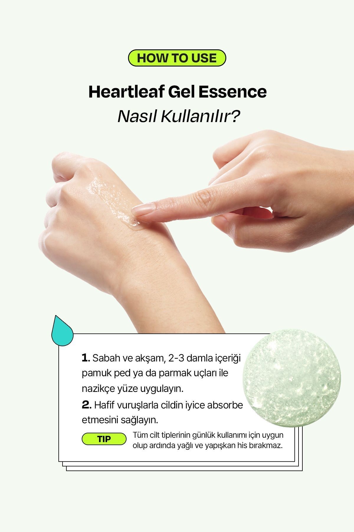 EDIT.B Centella ve Heartlef Yatıştırıcı Hassasiyet Karşıtı Nemlendirici Jel Yapıda Esans 50ML