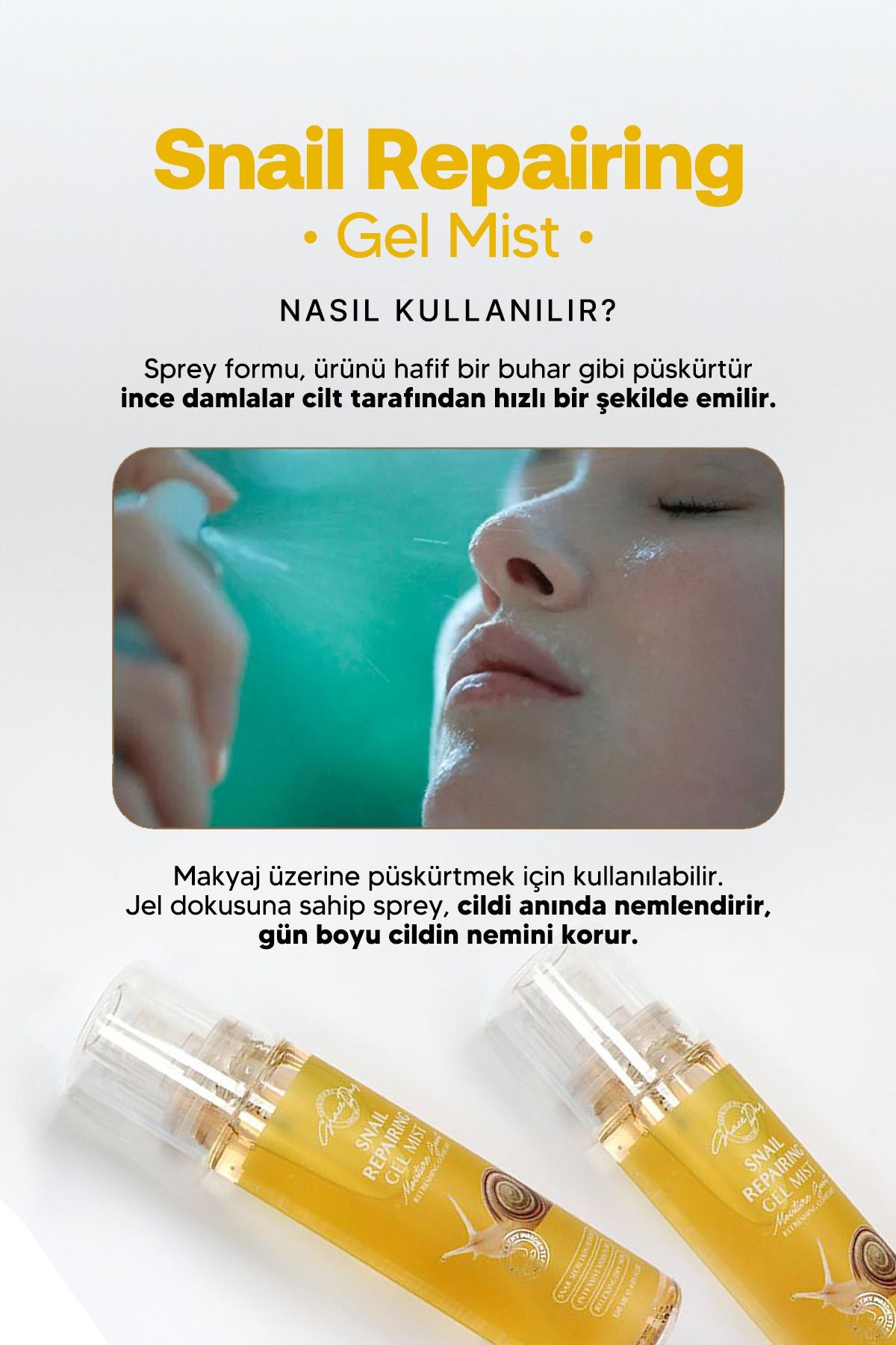 Salyangoz Filtratı İçeren Nemlendirici Onarıcı Jel Sprey Grace Day Snail Repairing Gel Mist 120ml