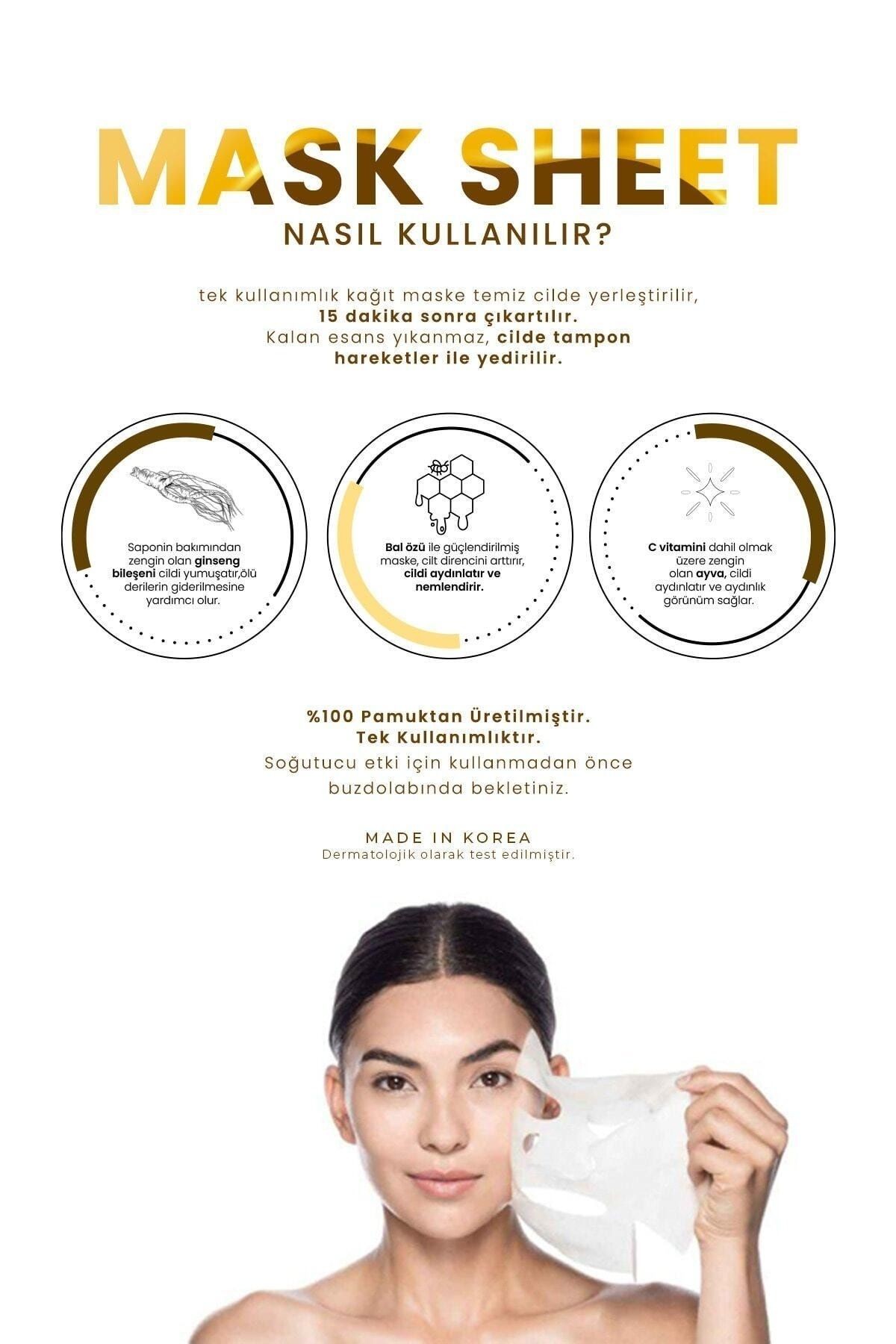 Besleyici Bal Özü İçeren Kağıt Maske Esfolio Honey Essence Mask Sheet