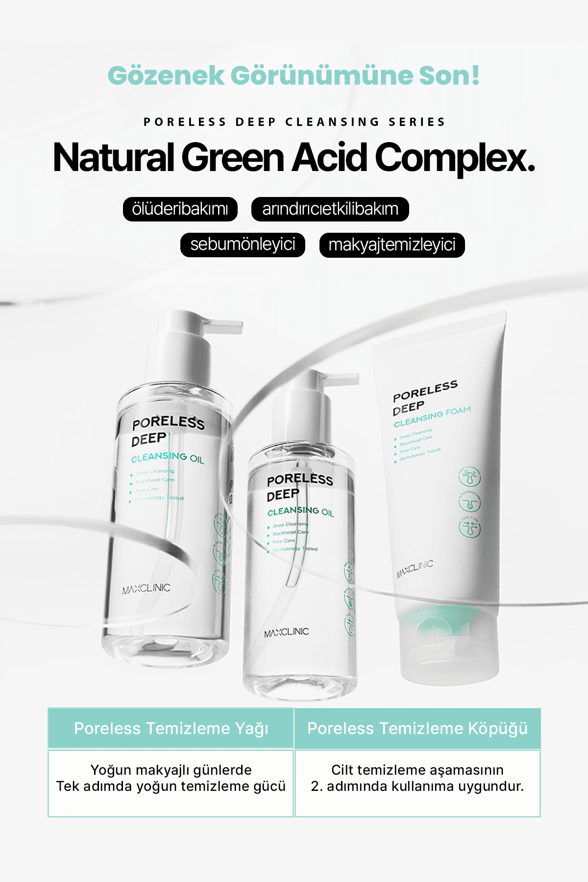 Gözenek ve Siyah Nokta İçin Yüz Temizleme Yağı Maxclinic Poreless Deep Cleansing Oil 200ml