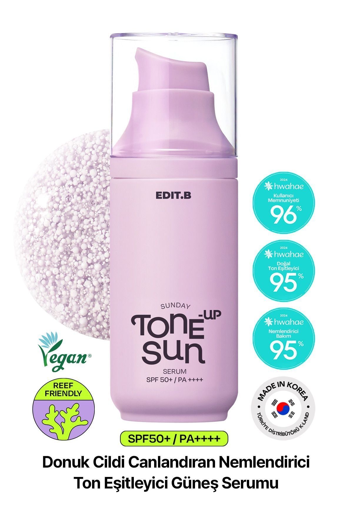 Makyaj Bazı Olarak Da Kullanılabilen Nemlendirici Aydınlatıcı Etkili Edıt.b Tone-up Sun Serum Spf50