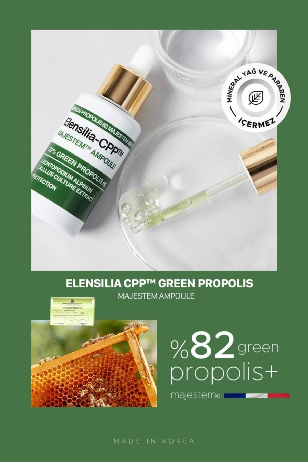 Elensilia %82 Propolis Içeren Cilt Koruyucu, Canlandırıcı Elensilia Cpp Green Propolis 82 Majestem Ampoule