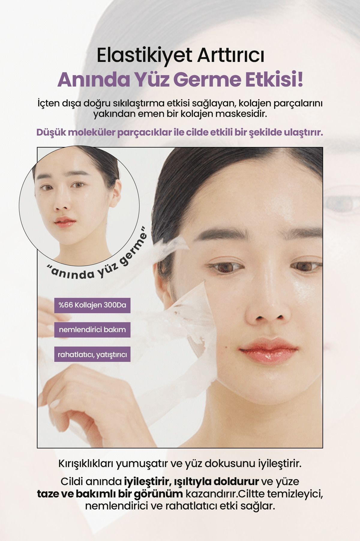 Soyulan Cam Cilt Maske Kolajen ve Botalinium Maxclinic BTX Botoks Mask