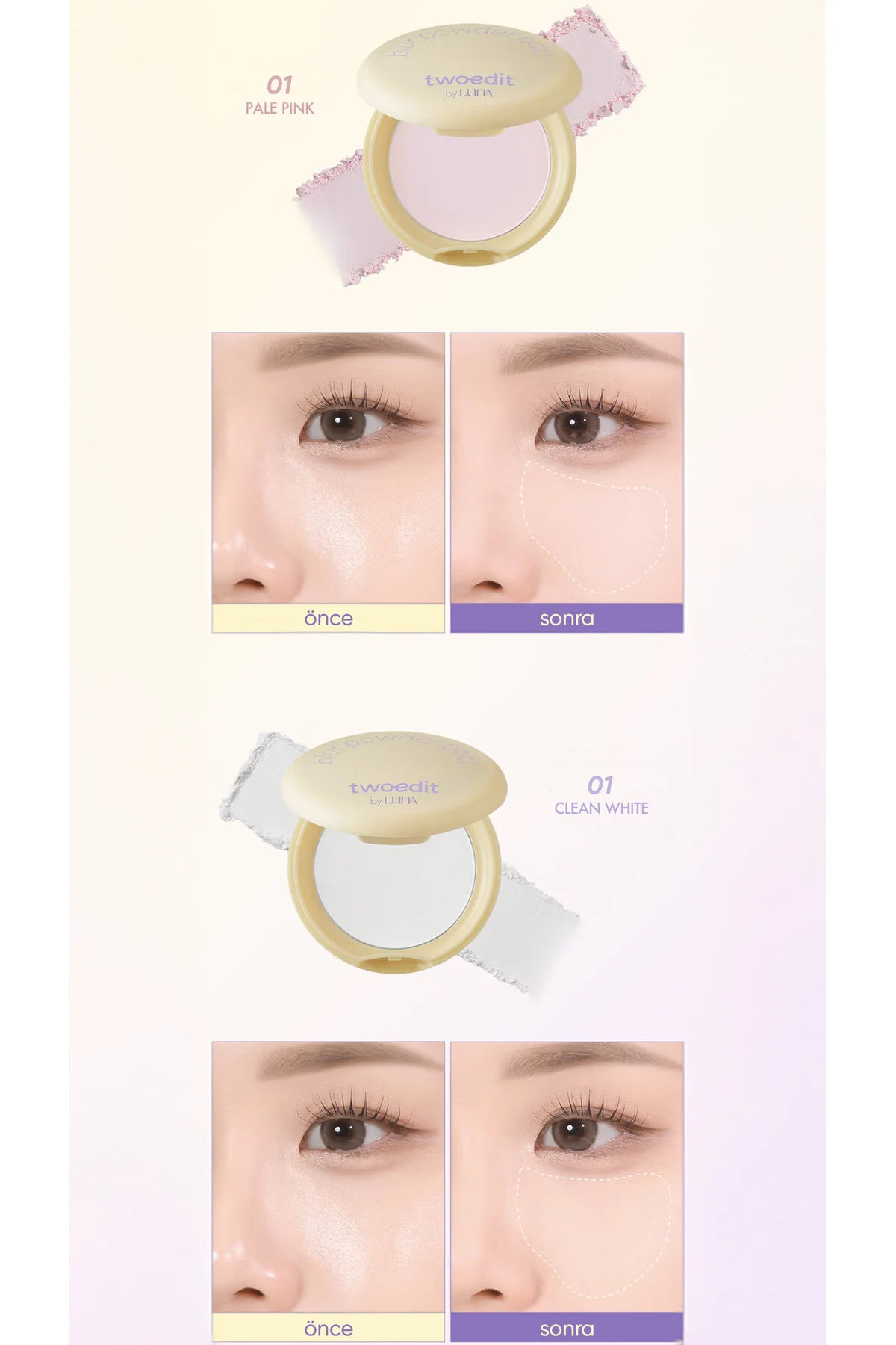 Pürüzsüz Görünüm Sağlayan İnce Yapılı Pudra by Luna Powder Pact