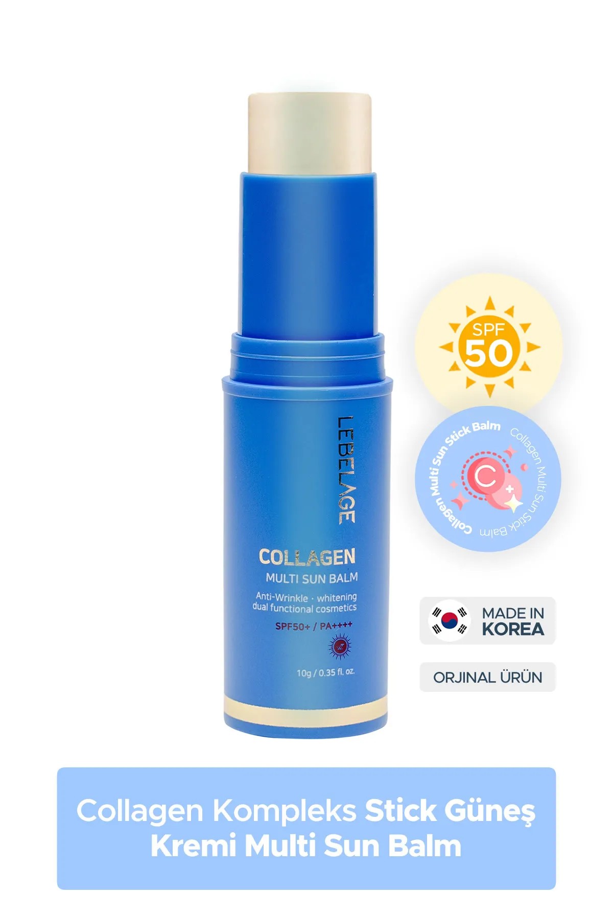 Kolajen İçeren Kırışıklık Karşıtı Stick Güneş Koruyucu LEBELAGE Collagen Sun Balm SPF 50+/PA ++++