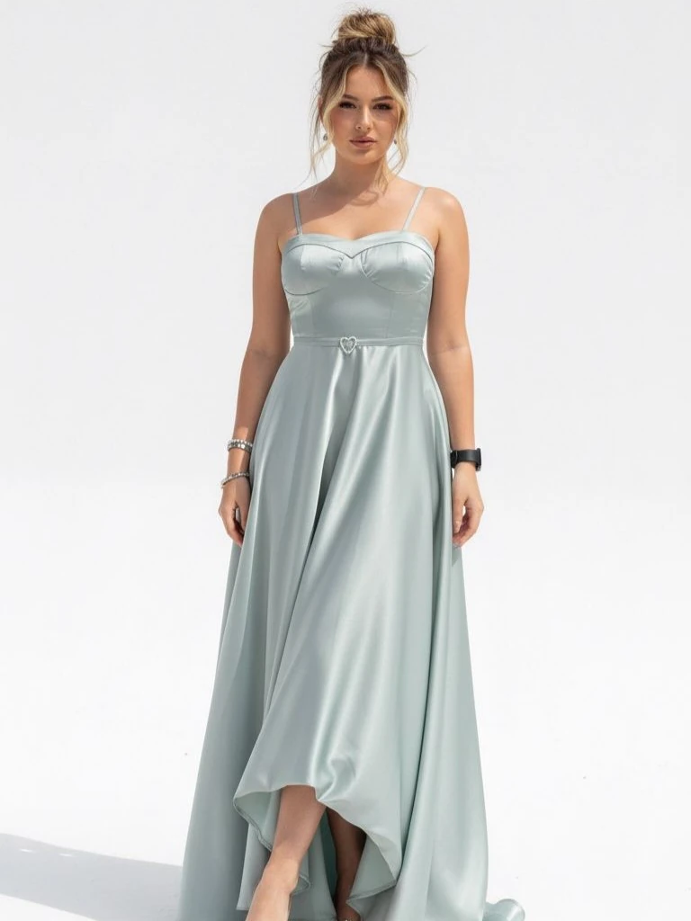 Saten Askılı Elbise