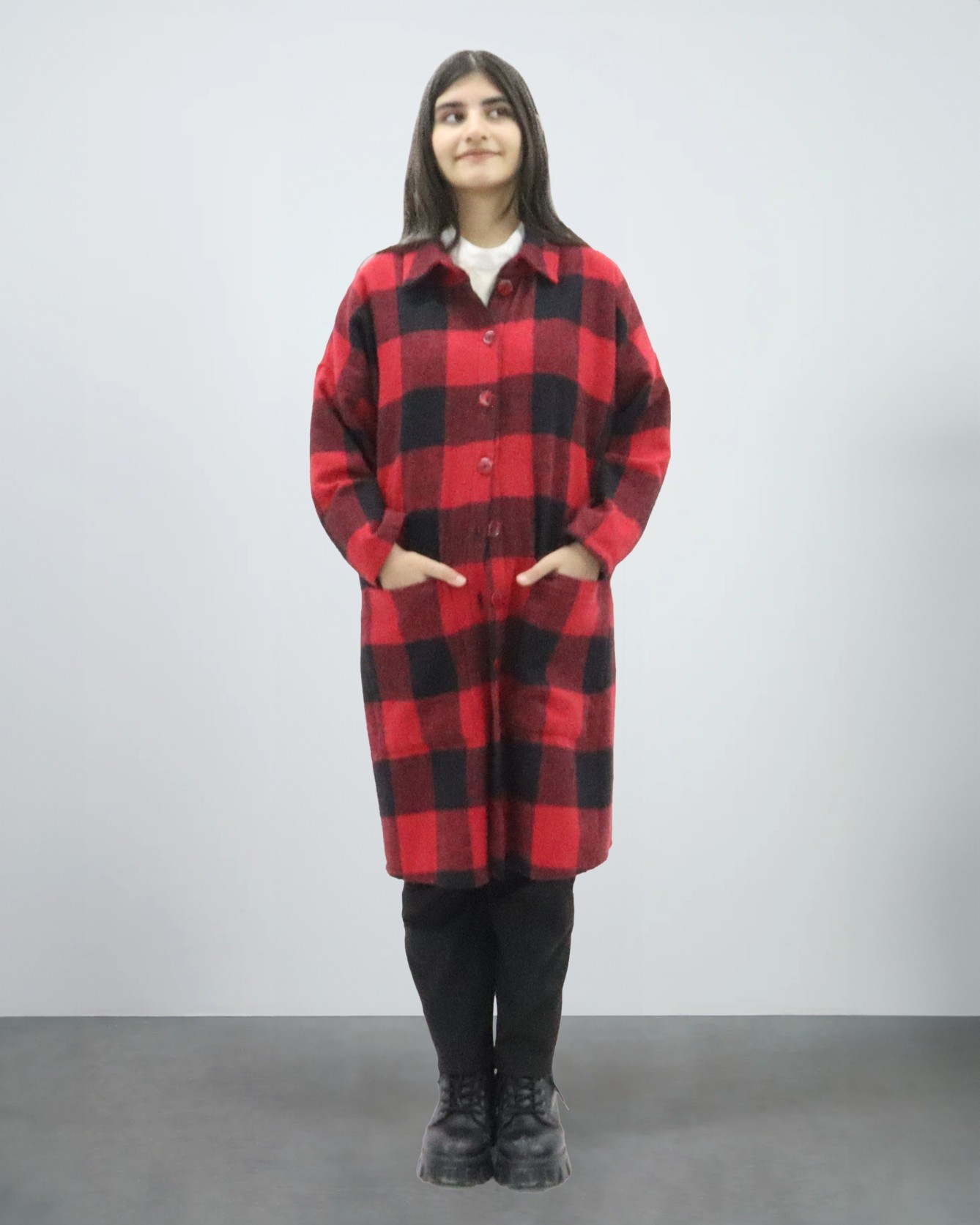 Lumberjack Stamp Fabric / Plaid Check / Trench Coat