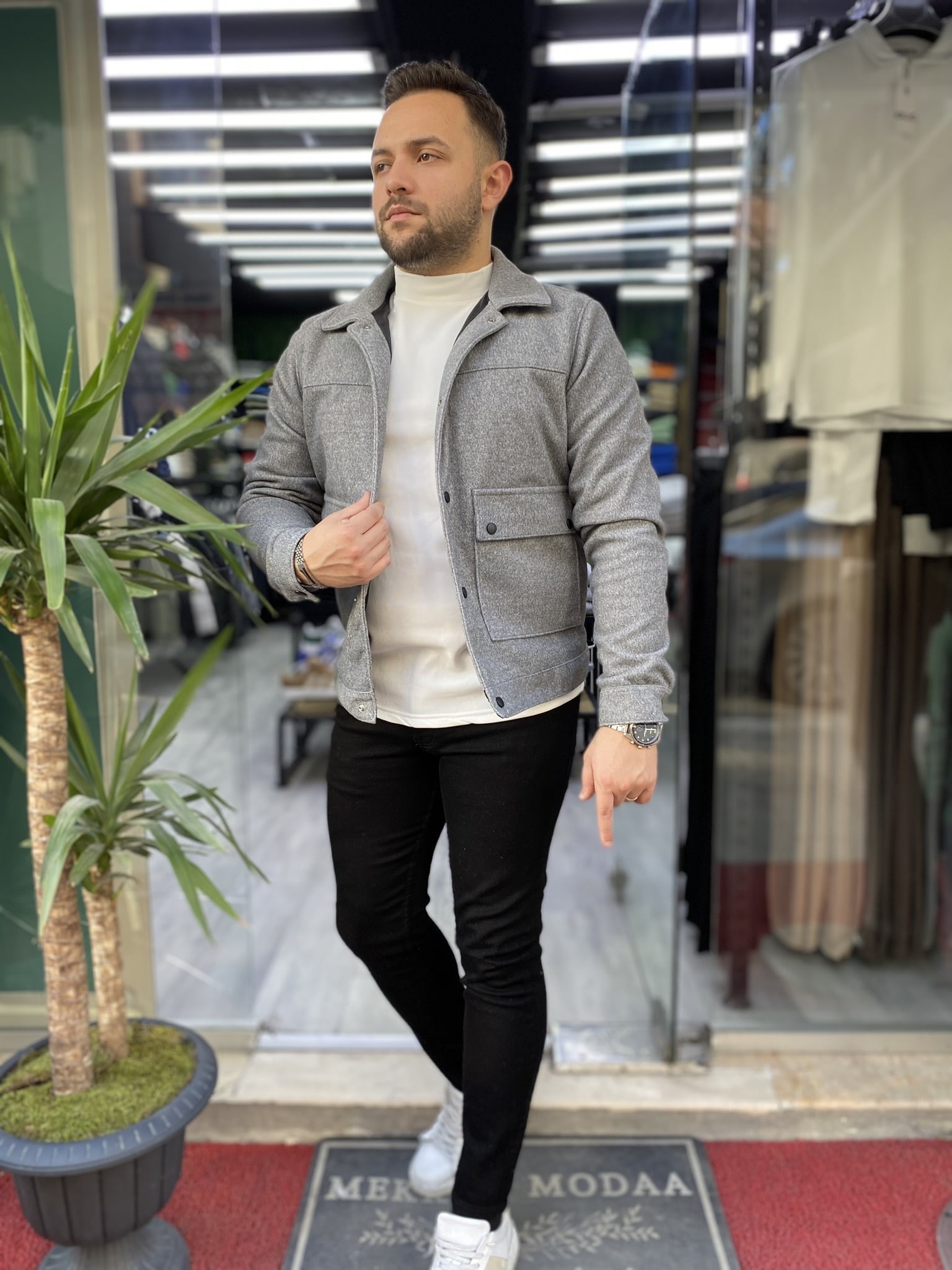 Kaşmir Mont Gri