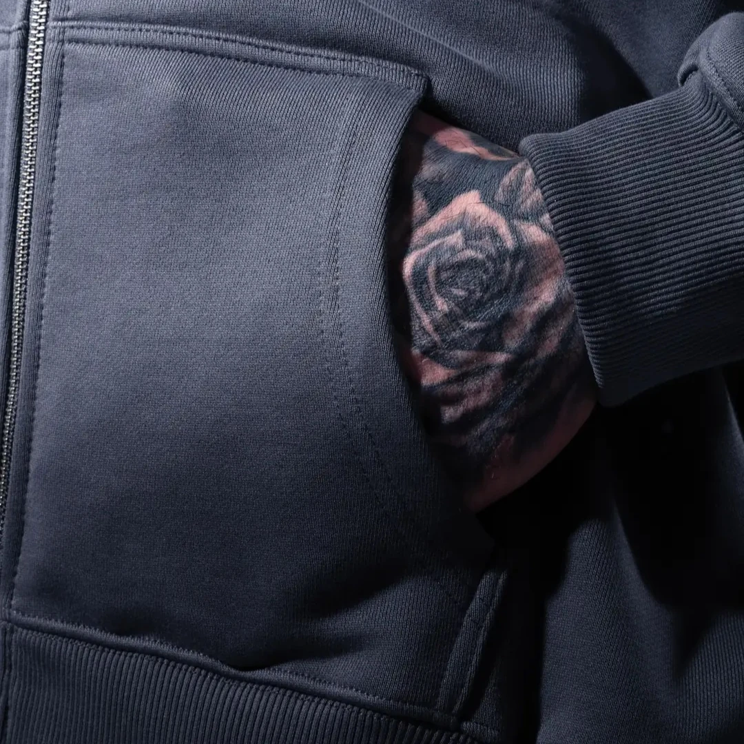 Day One01 Heavyweight Zip Up Hoodie - Storm