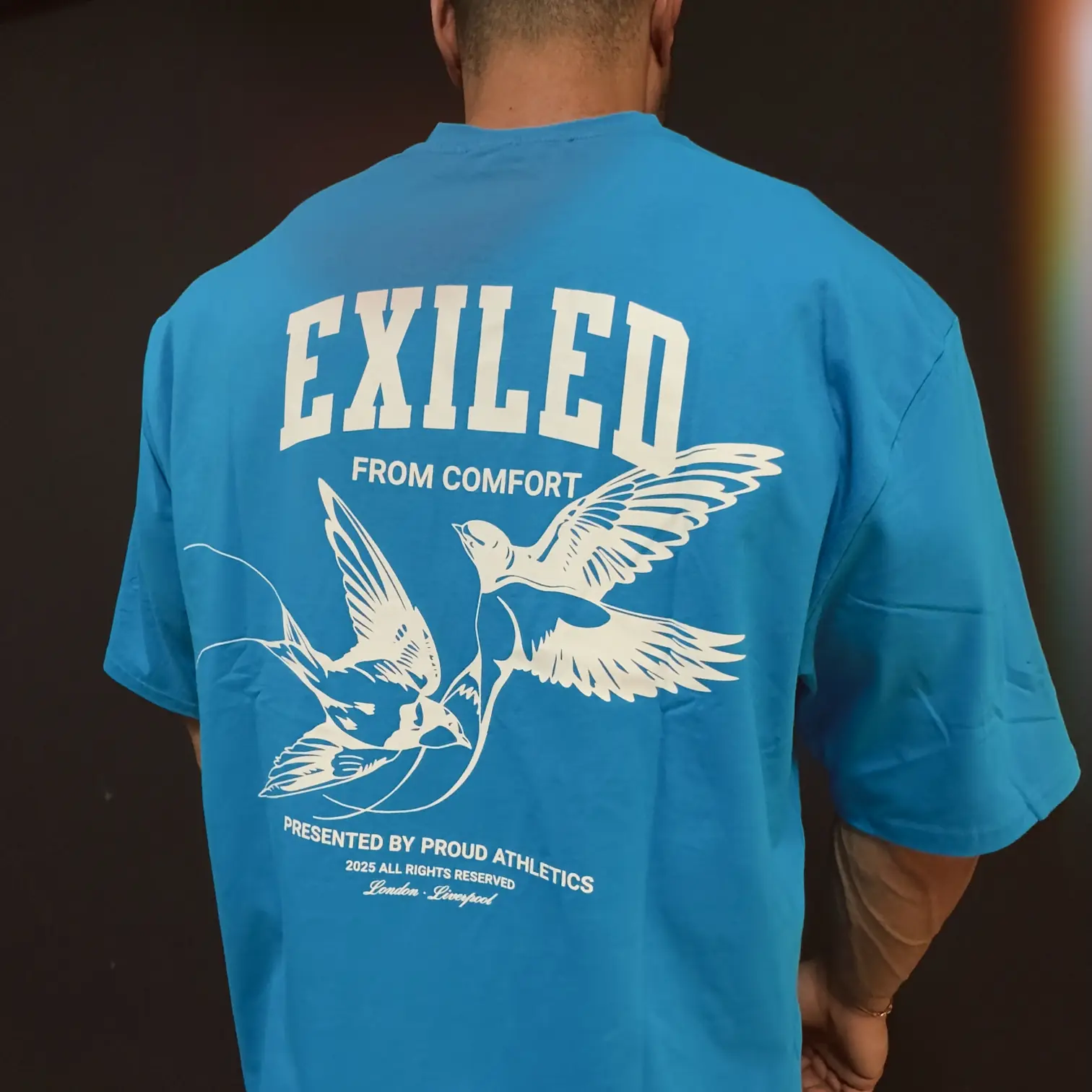 Exile01 Oversize Tişört - Capri Blue
