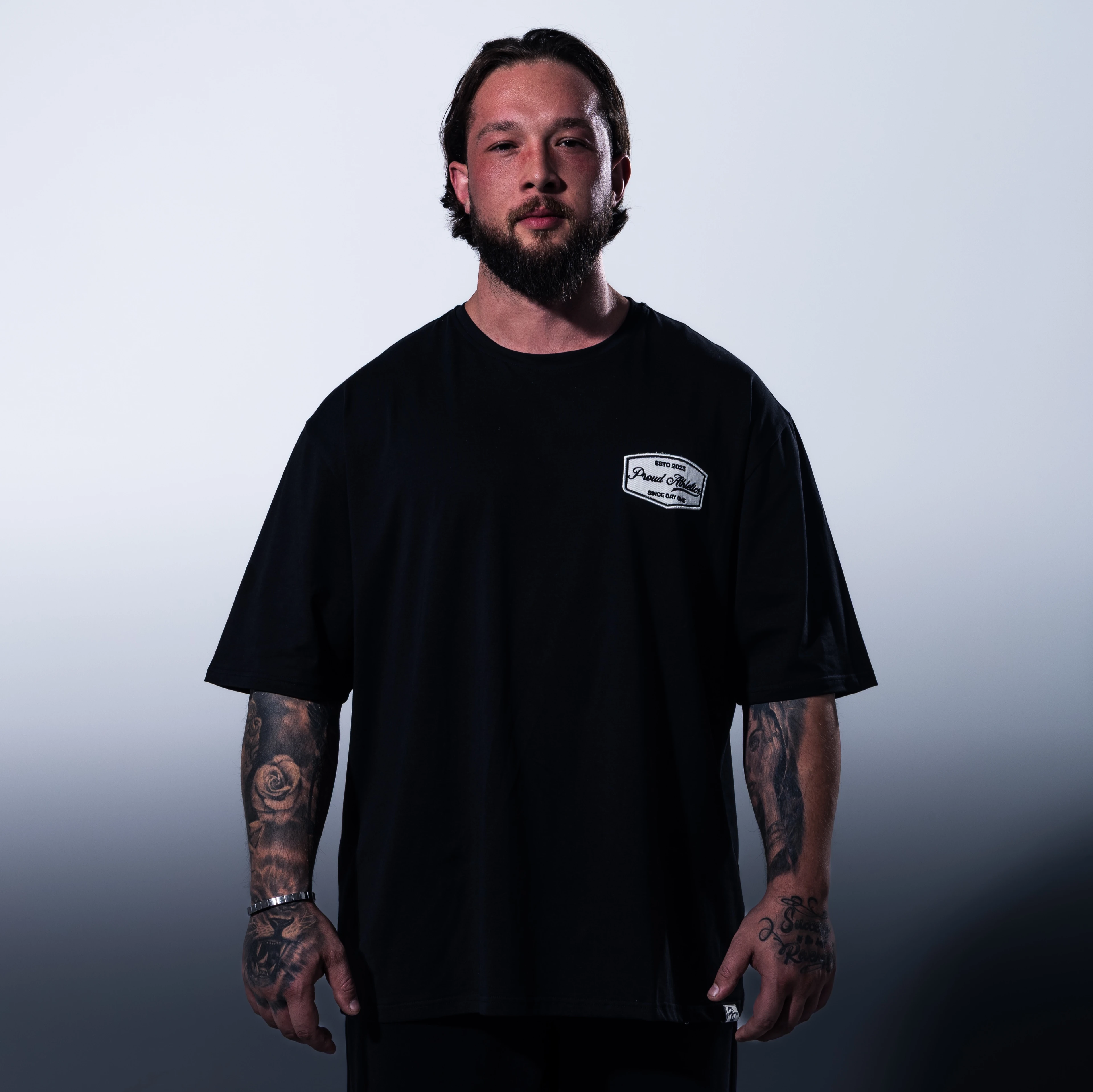 Day One02 Oversize Tişört - Siyah 