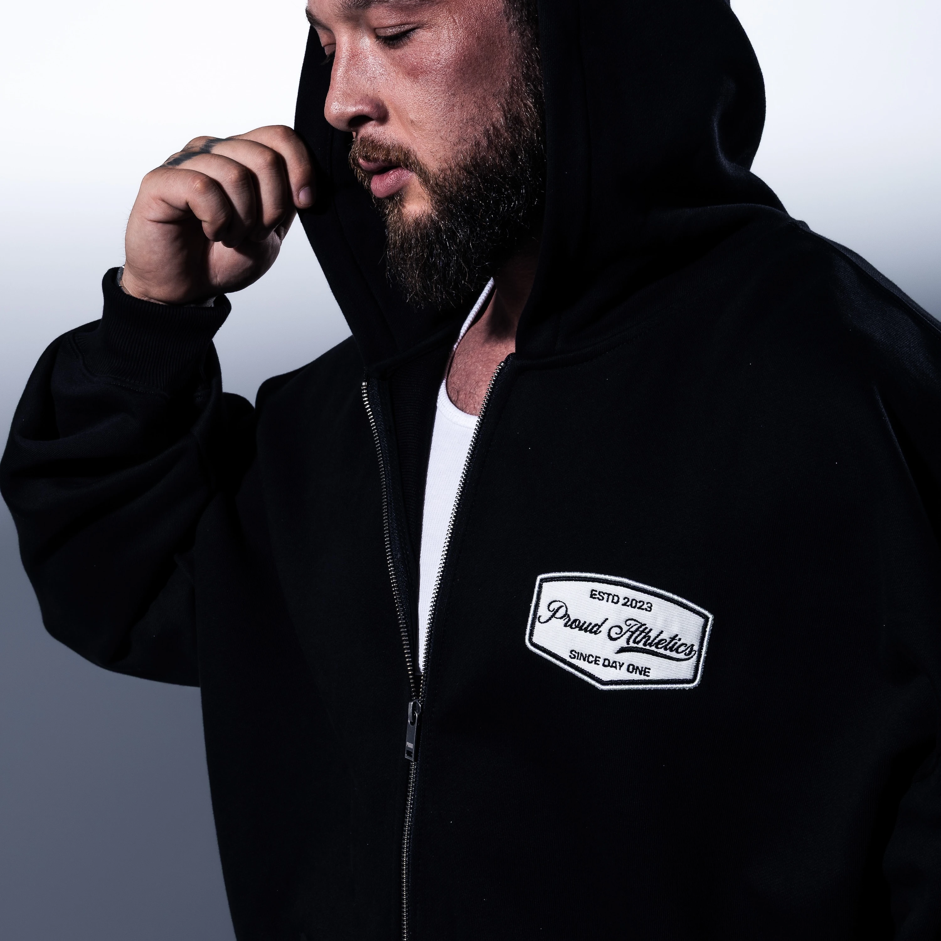 Day One02 Heavyweight ZipUp Hoodie - Siyah