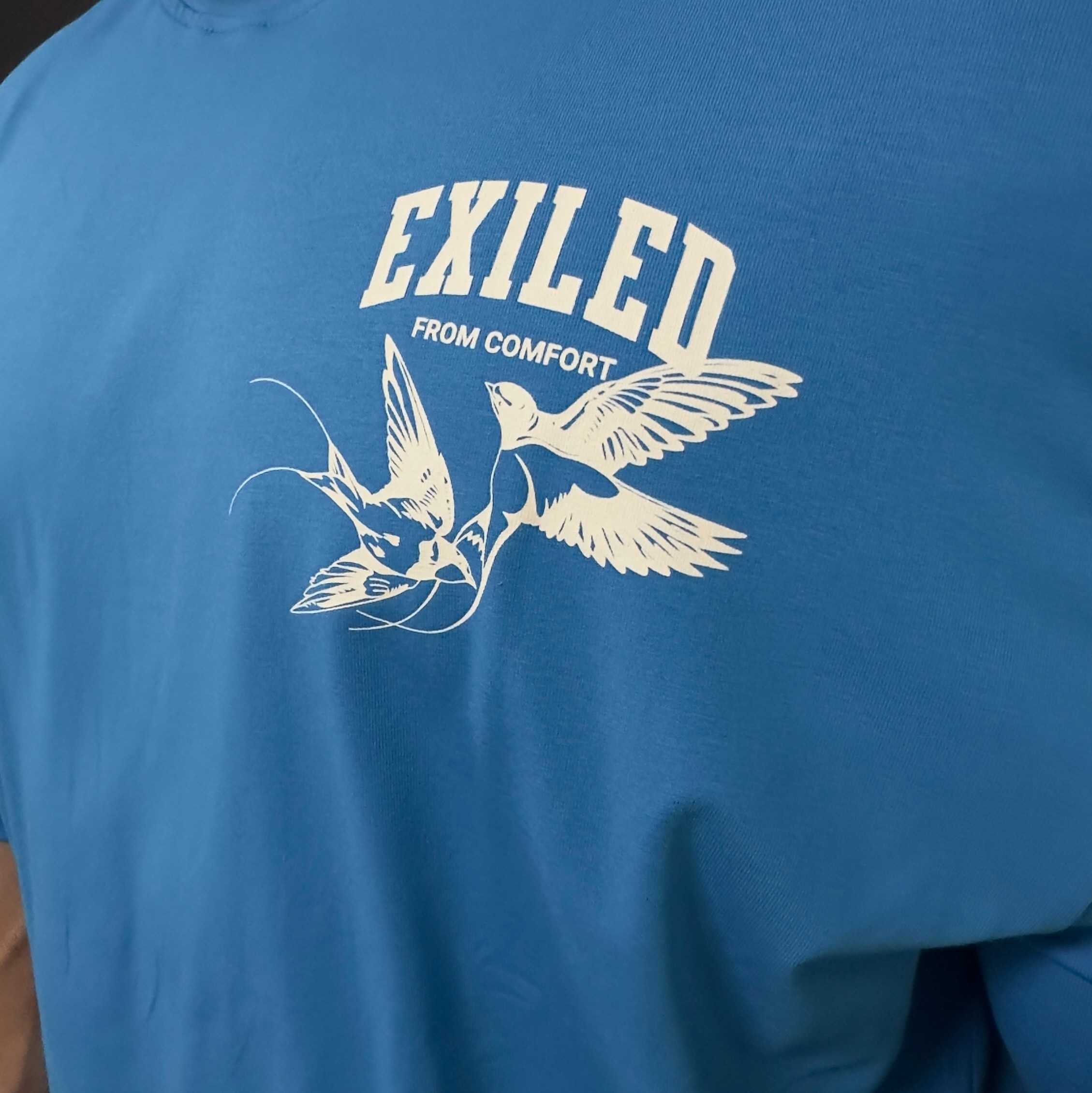 Exile01 Oversize Tişört - Capri Blue