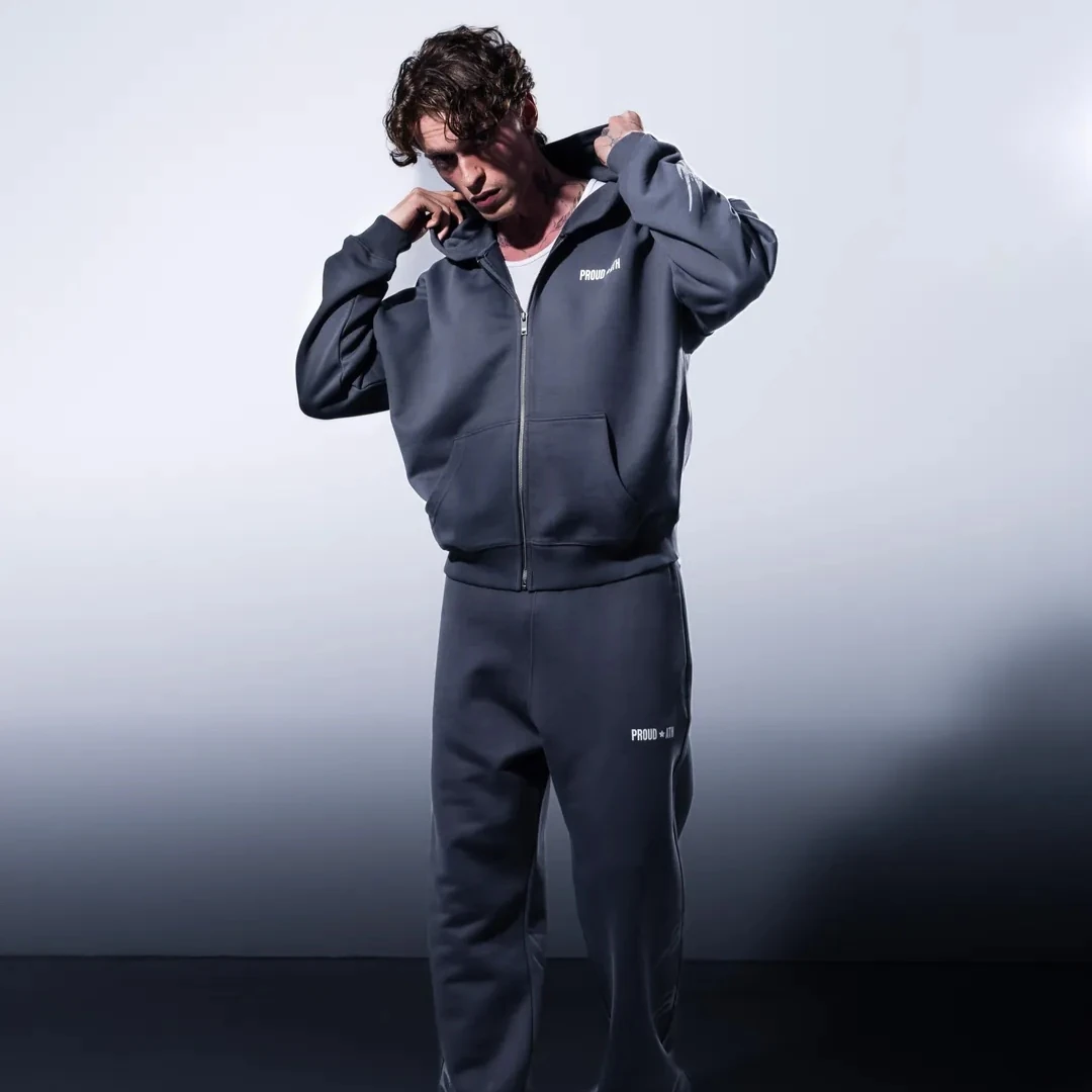 Day One01 Heavyweight Zip Up Hoodie - Storm