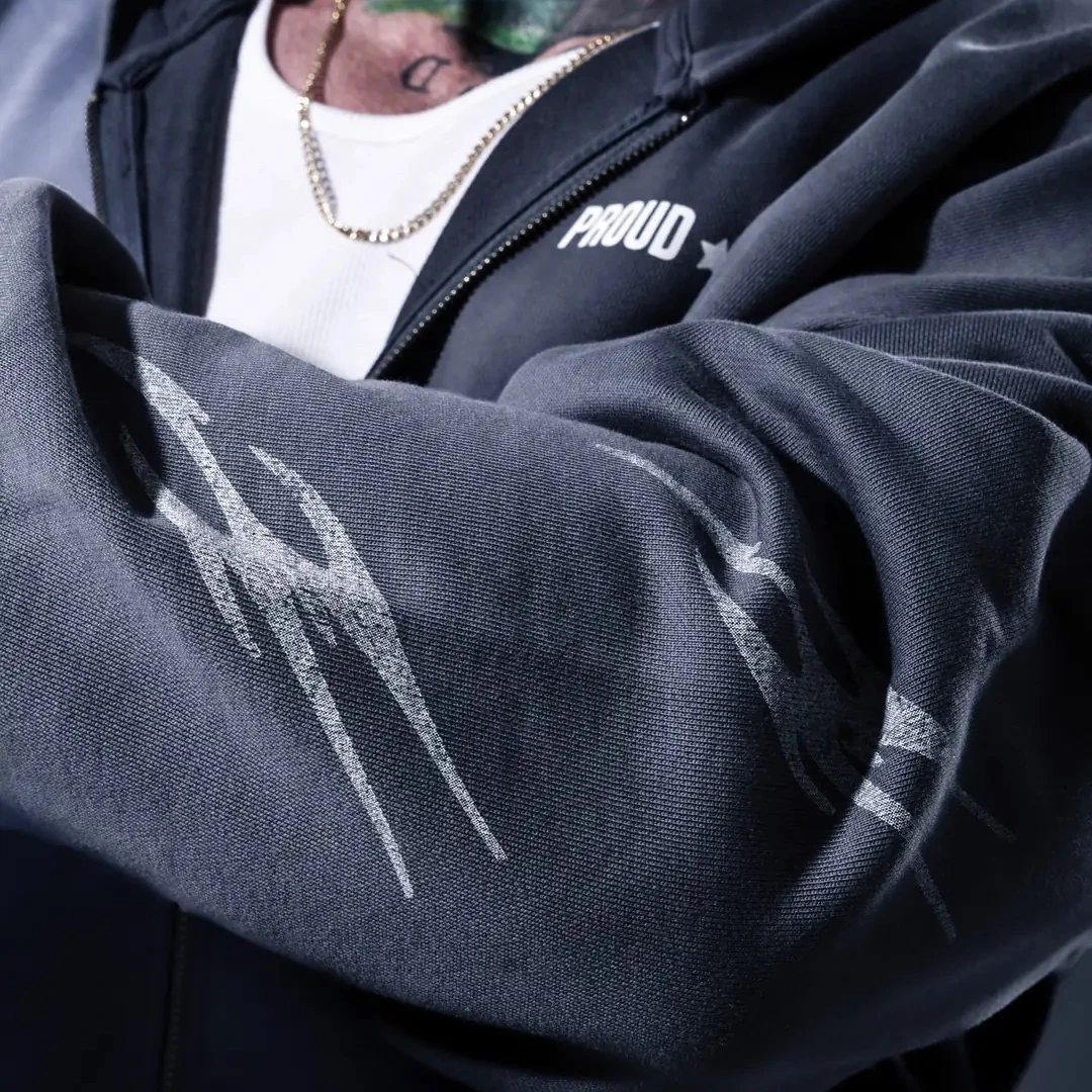 Day One01 Heavyweight Zip Up Hoodie - Storm