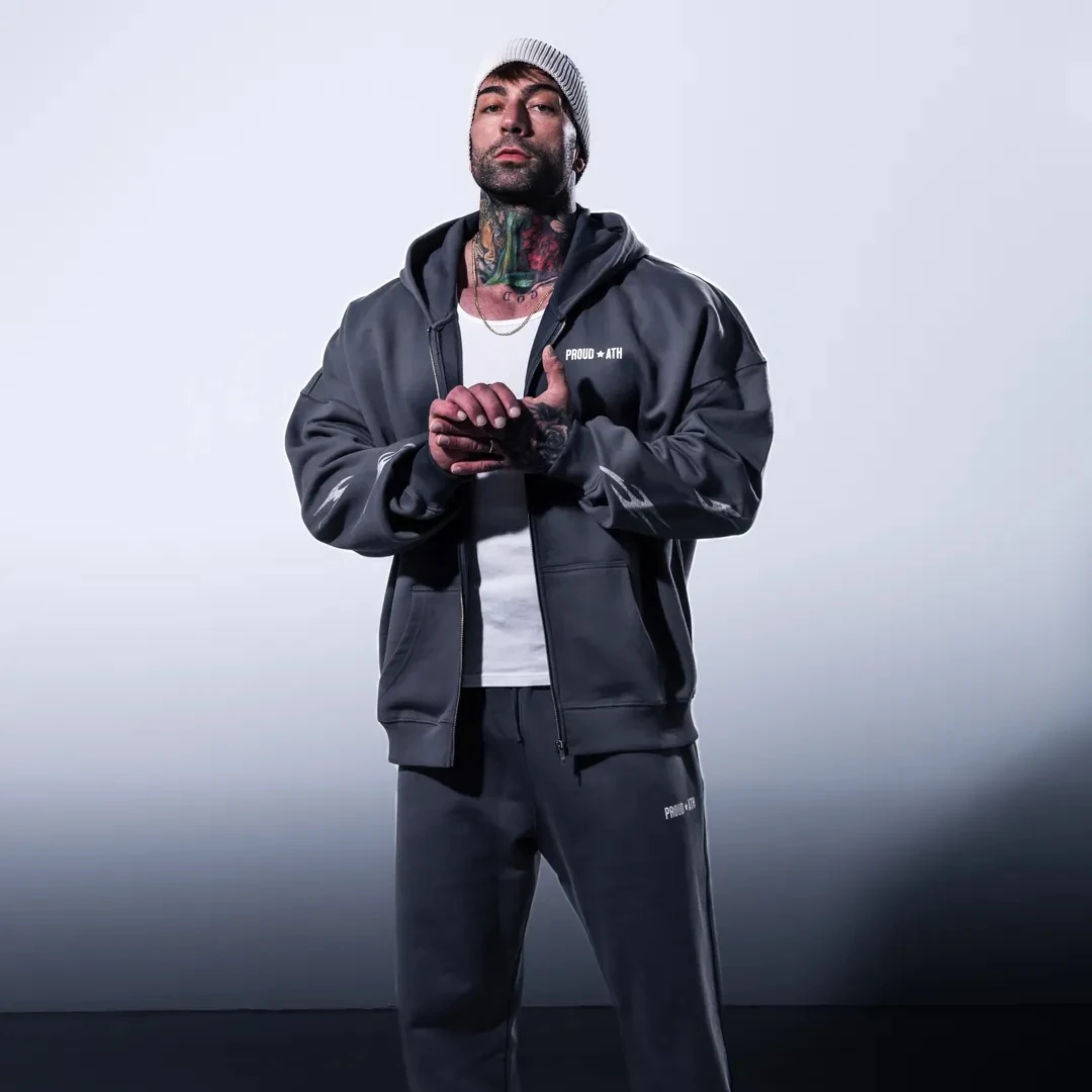 Day One01 Heavyweight Zip Up Hoodie - Storm