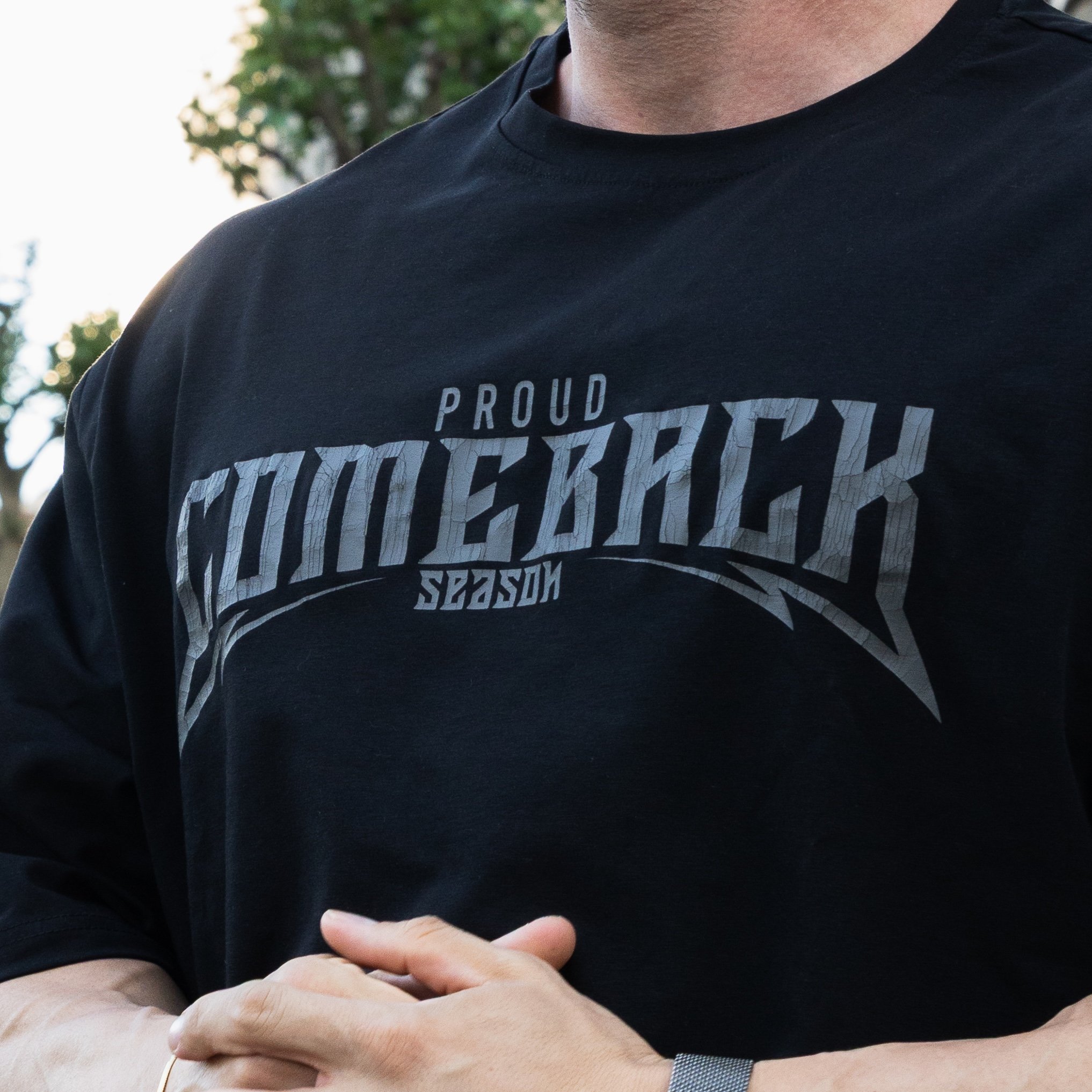 Comeback02 Oversize Tişört - Siyah