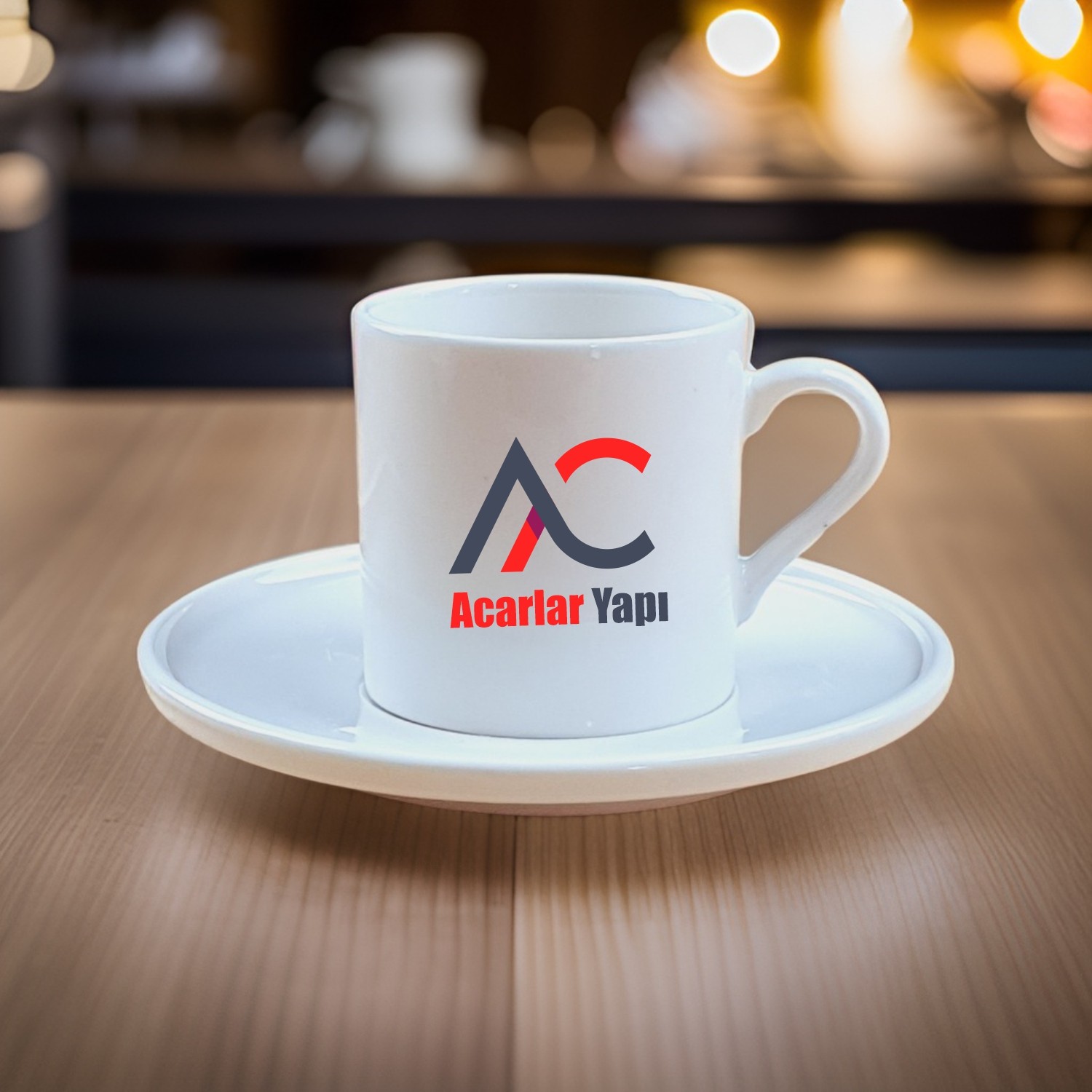 Özel Tasarım Tekli Logo Baskılı Türk Kahvesi Fincanı