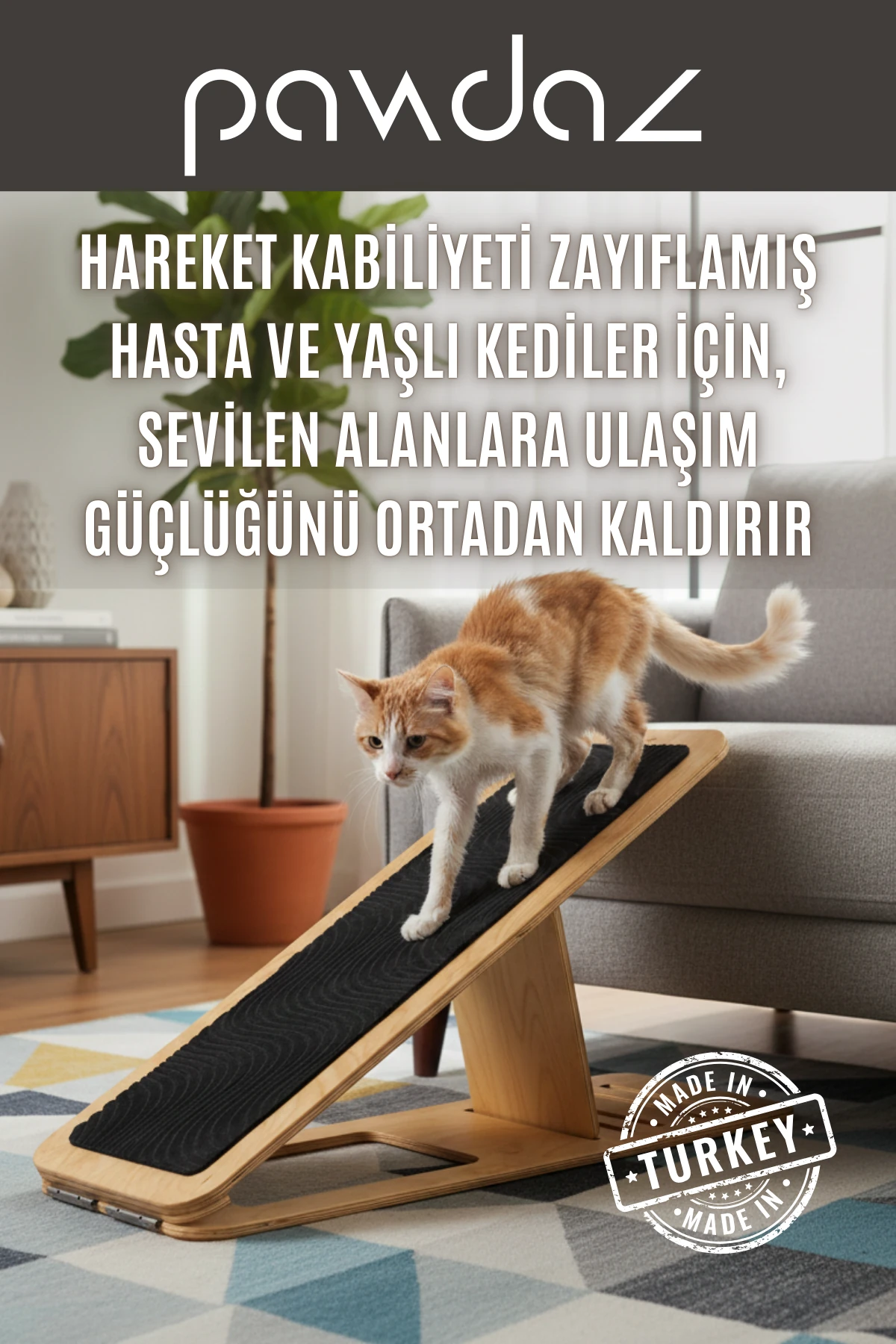 Dayanak – 5-Step Adjustable Ramp for Cats and Dogs (Senior, Disabled, Puppy, Post-Surgery, Small Pets)