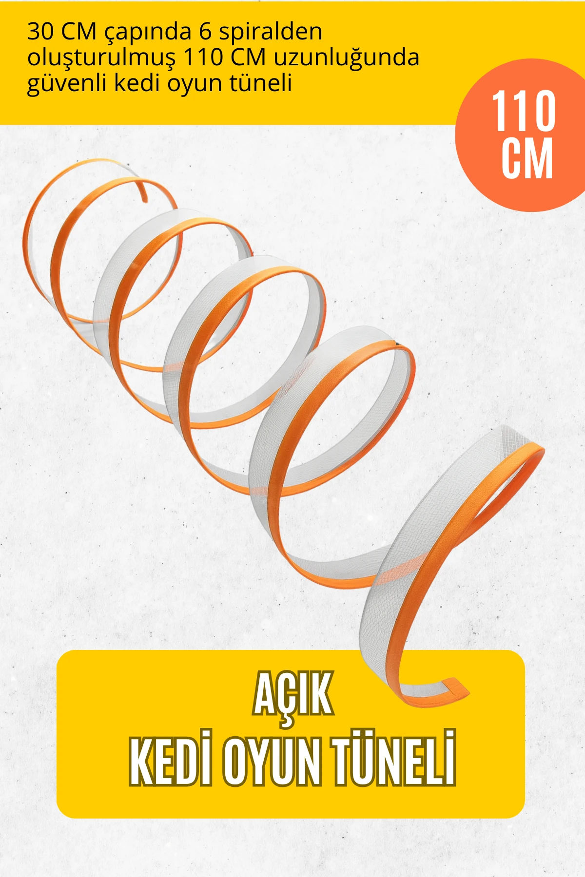 110 CM Açık Kedi Oyun Tüneli - Hızlı kurulur ve kolay toplanır