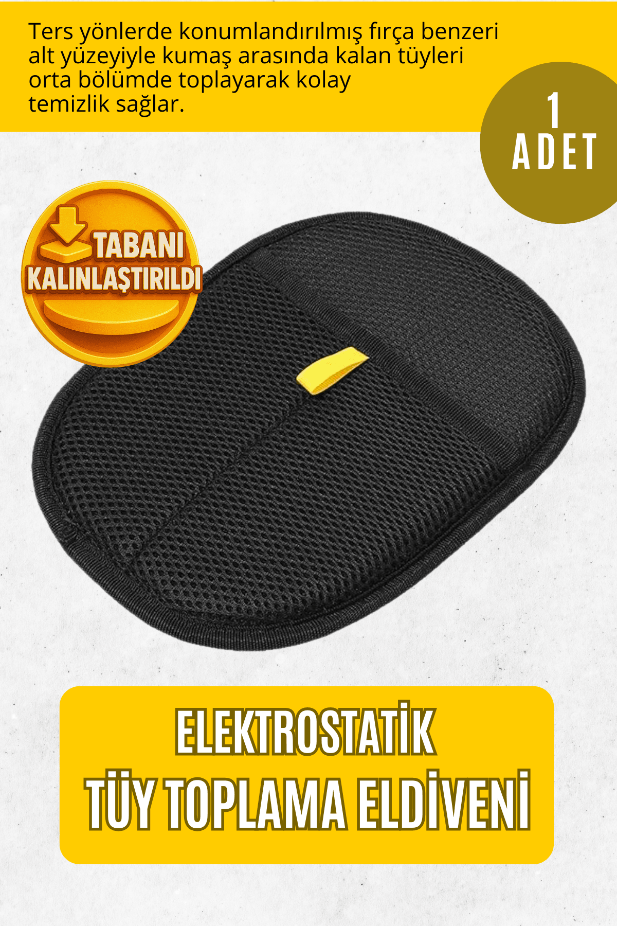 Elektrostatik Tüy Toplama Eldiveni – Kalın Tabanlı Kedi Köpek Tüy Kıl Temizleyici Rulo Bant Fırça
