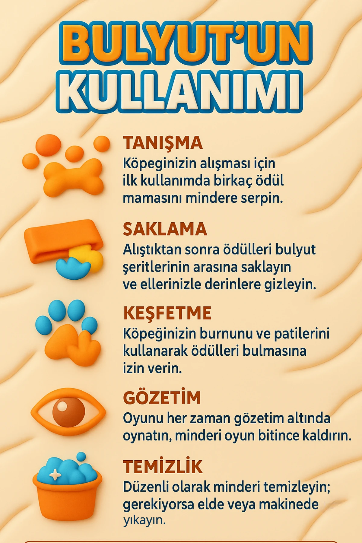 Bulyut (35 CM) - Köpek Koku Eğitim Matı, Bulma, Koklama ve Yavaş Yeme Oyuncağı, Kaymaz Taban