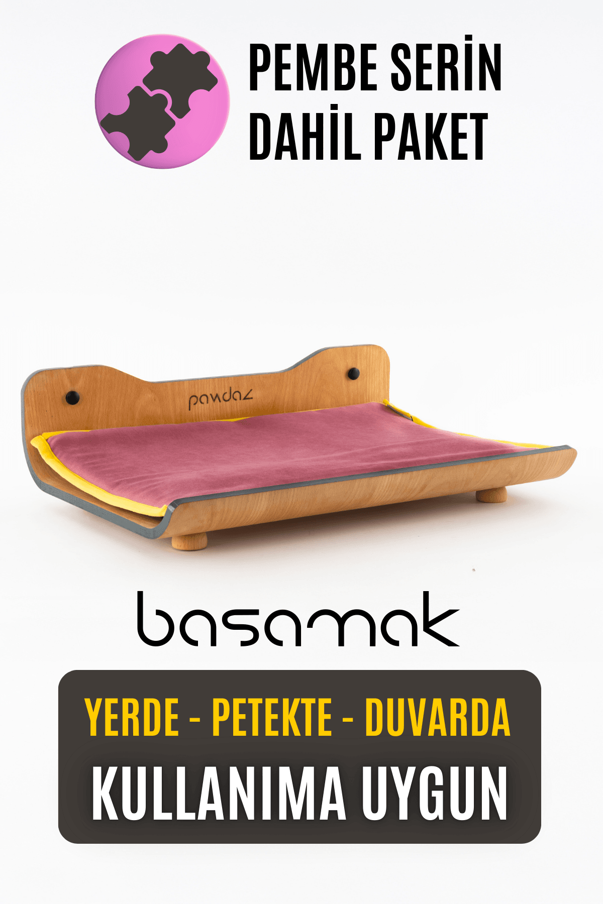 Basamak - Serin Mat Uyumlu Duvar, Kalorifer ve Yerde Kullanılabilen Yatak ( 60x40 CM ) - pembe-basamak