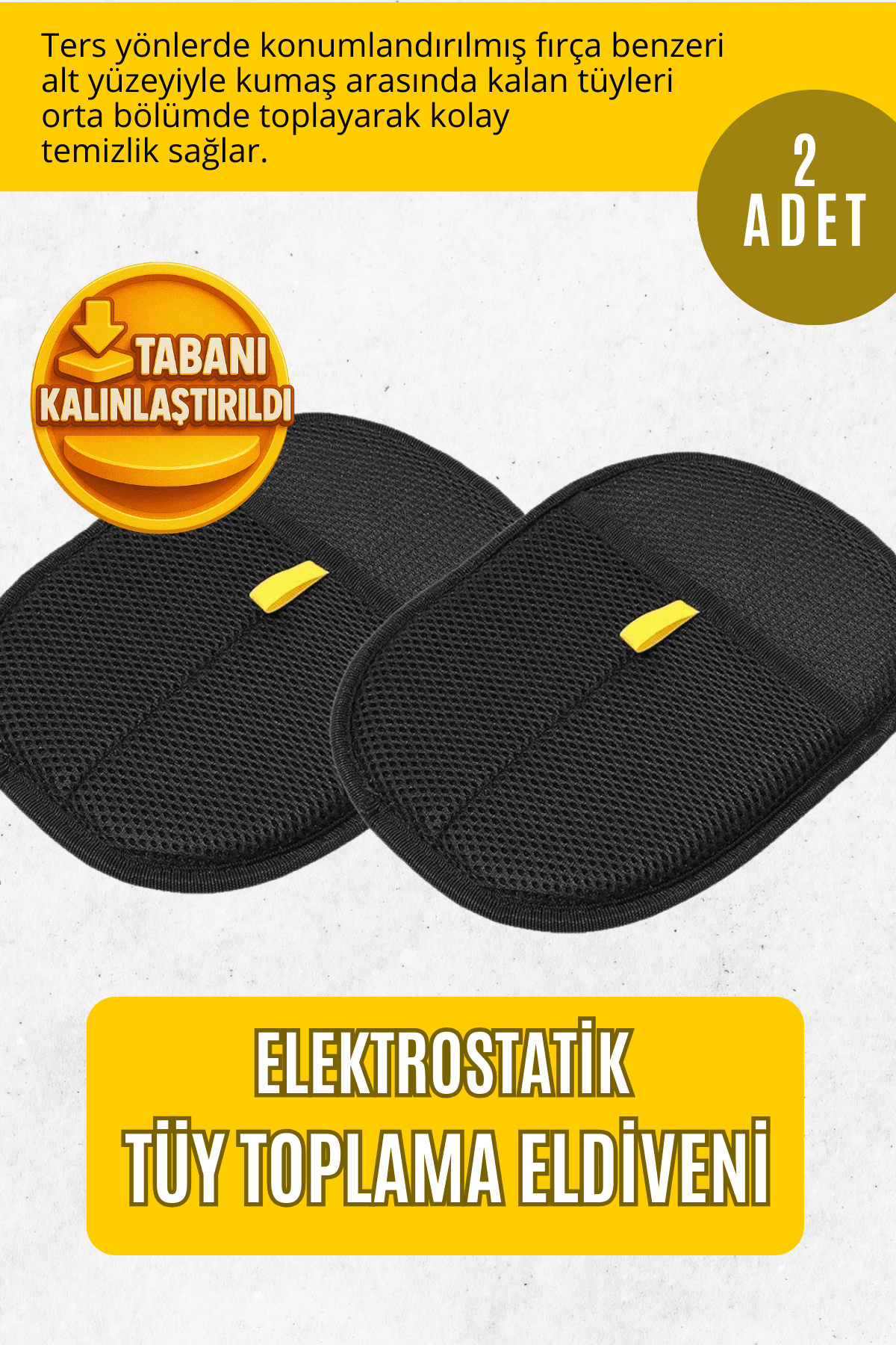 Elektrostatik Tüy Toplama Eldiveni – Kalın Tabanlı Kedi Köpek Tüy Kıl Temizleyici Rulo Bant Fırça