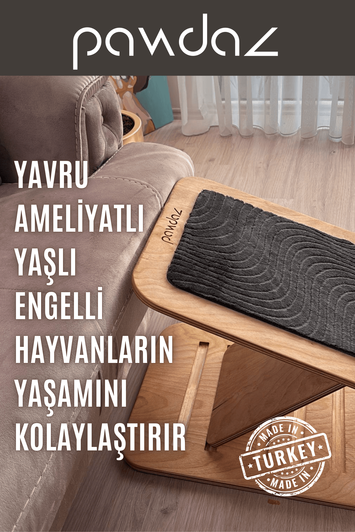 Dayanak - Yaşlı, Engelli, Yavru, Ameliyat Sonrası, Kısa Boylu Kediler ve Köpekler İçin 5 Kademeli Rampa