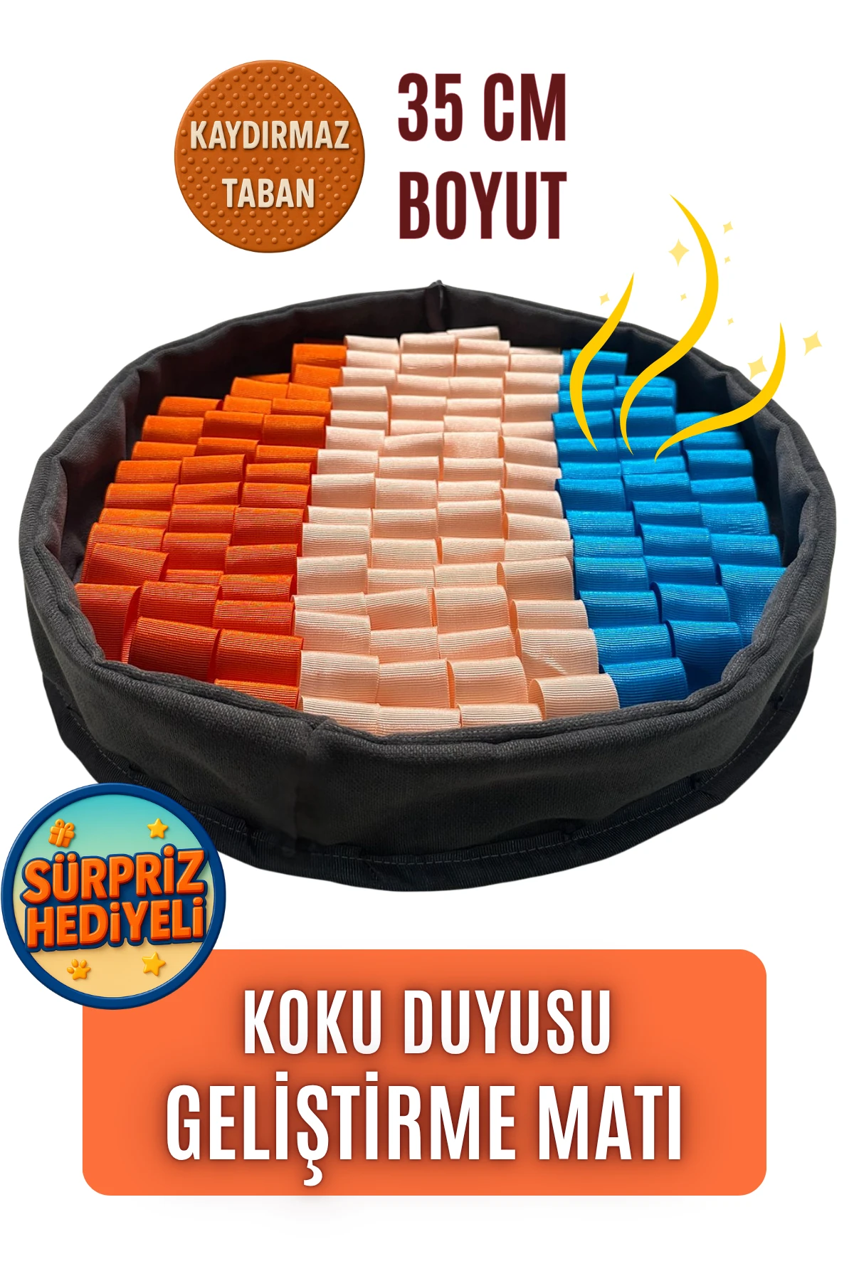 Bulyut (35 CM) - Köpek Koku Eğitim Matı, Bulma, Koklama ve Yavaş Yeme Oyuncağı, Kaymaz Taban