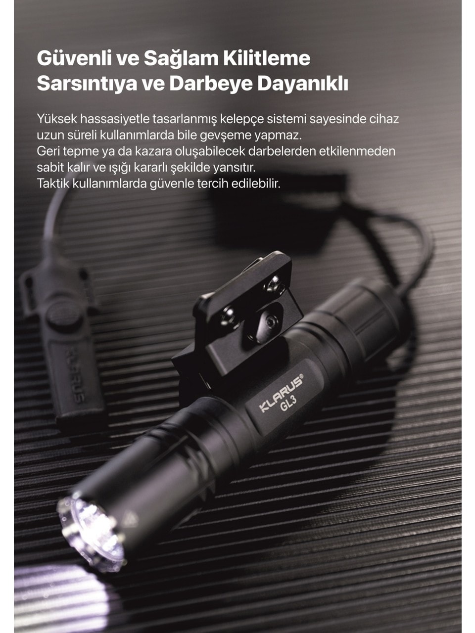 Klarus GL3 Quick-Detach M-LOK 2100 Lümen Tüfek Feneri
