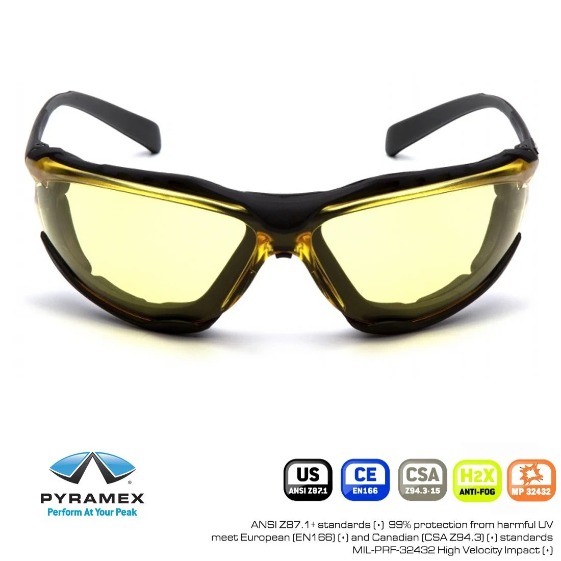 PYRAMEX PROXIMITY SARI ANTI-FOG HI-IMPACT GÖZLÜK ESB9330ST - Siyah Çerçeve