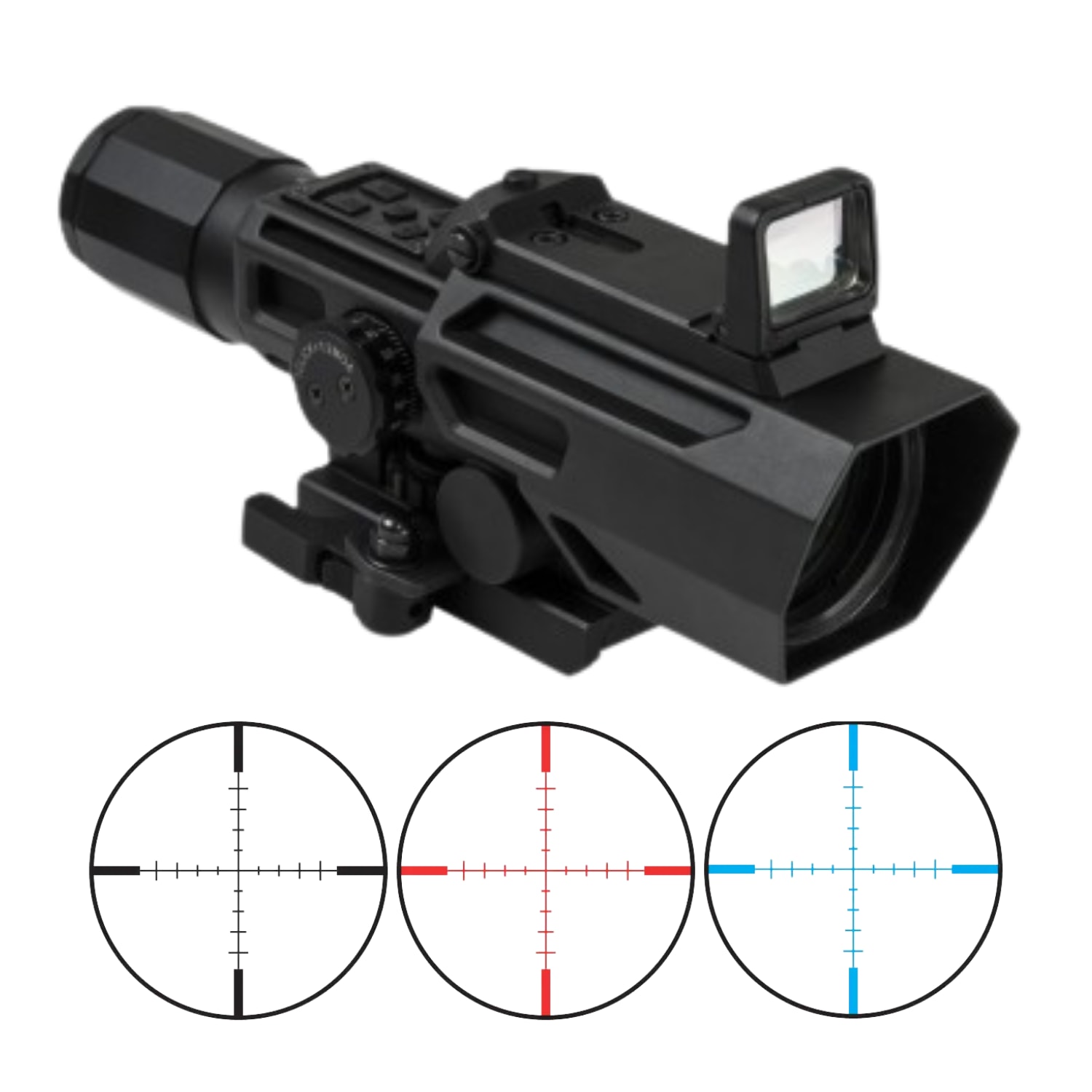 NcSTAR Advance Dual OptiK SIYAH 3-9x42 Dürbün & Flip Up Red Dot