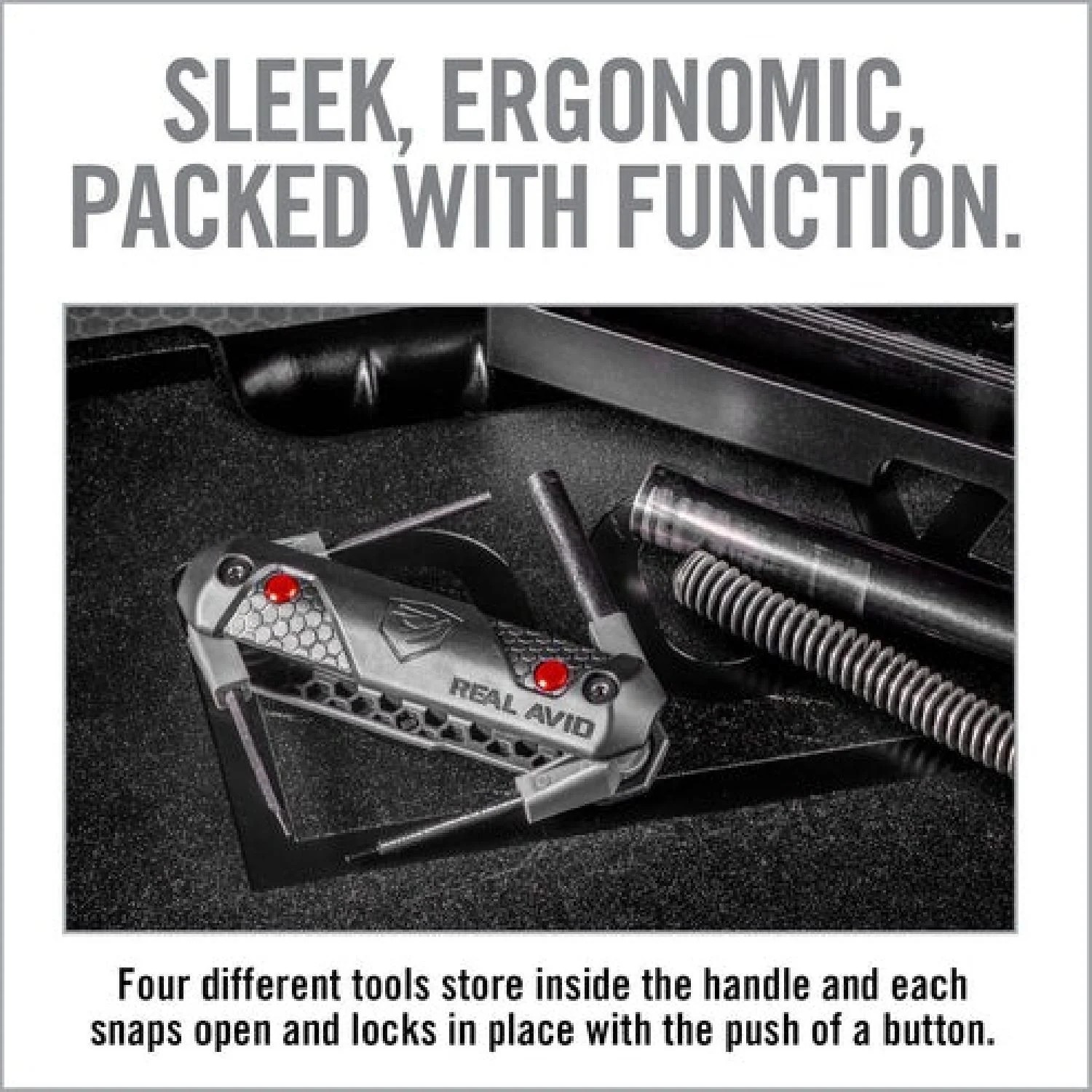 REAL AVID 4-In-1 Tool™ For Glock* Push Buton specific tools.