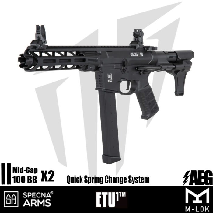 Specna Arms SA-FX10 FLEX™ ETU1™ Airsoft Tüfeği – (20 rps) – Siyah