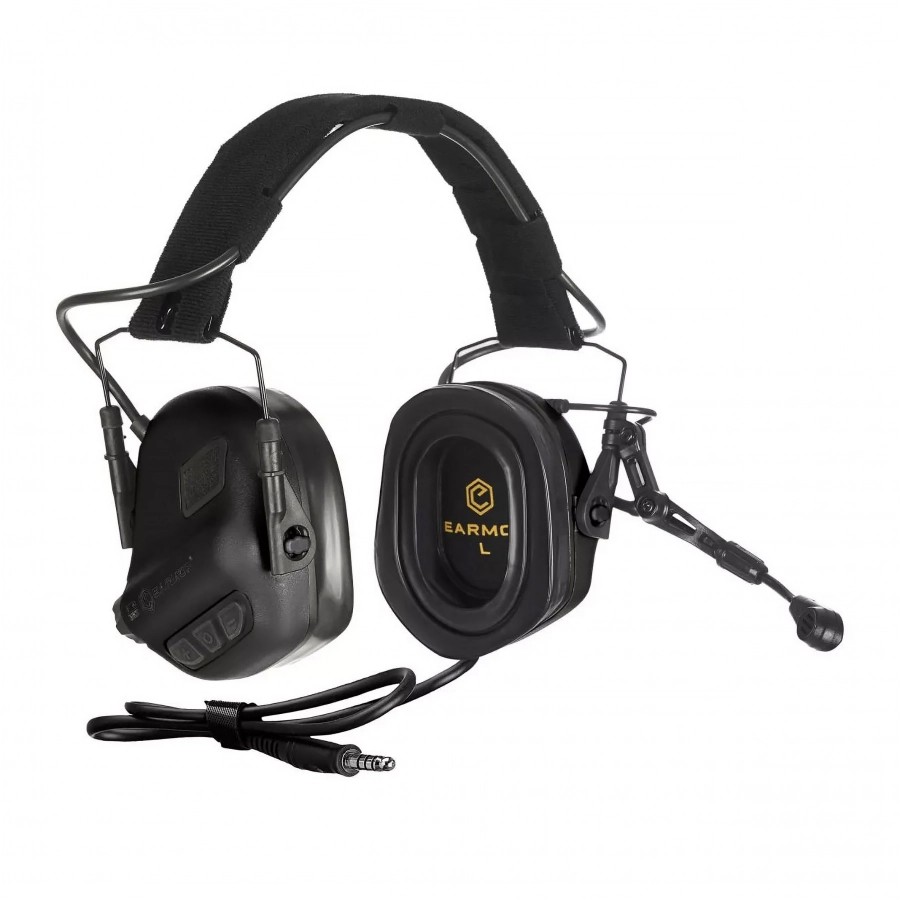 EARMOR M32 PLUS Telsiz Yuvalı Kulak Koruma Elektronik Atış Kulaklığı (Black) Siyah