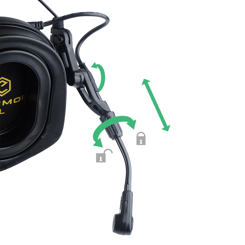EARMOR M32 PLUS Telsiz Yuvalı Kulak Koruma Elektronik Atış Kulaklığı (Black) Siyah