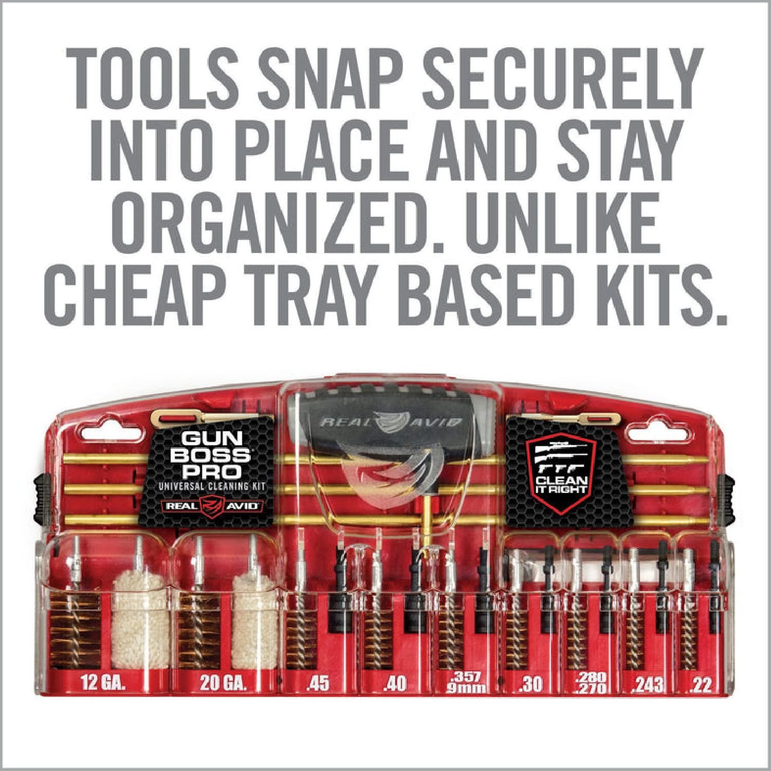 REAL AVID Gun Boss® Pro - Universal Cleaning Kit Profesyonel için Harbi Seti