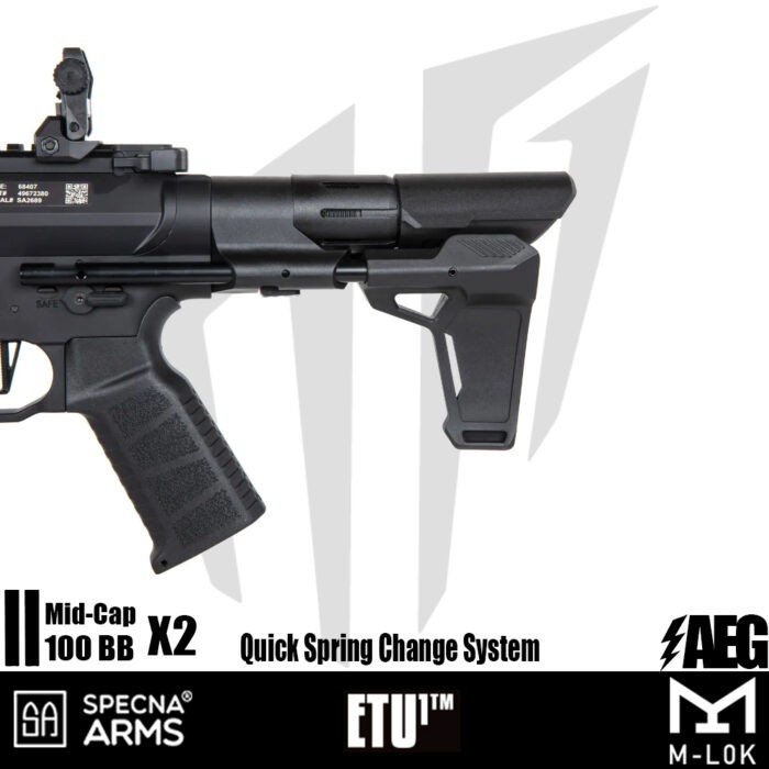 Specna Arms SA-FX10 FLEX™ ETU1™ Airsoft Tüfeği – (20 rps) – Siyah