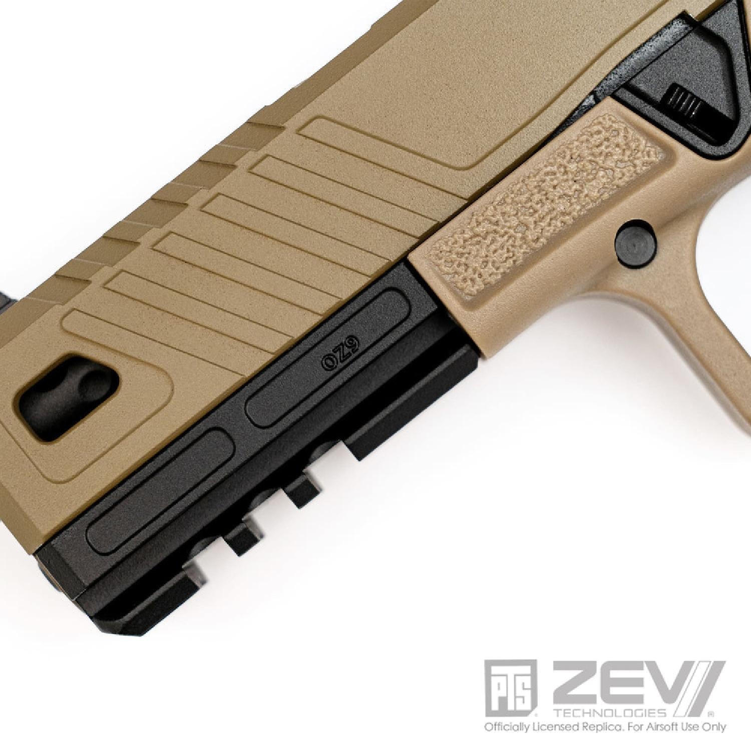 PTS ZEV OZ9 Elite TAN GBB Airsoft Tabanca DARK EARTH ZV613680313