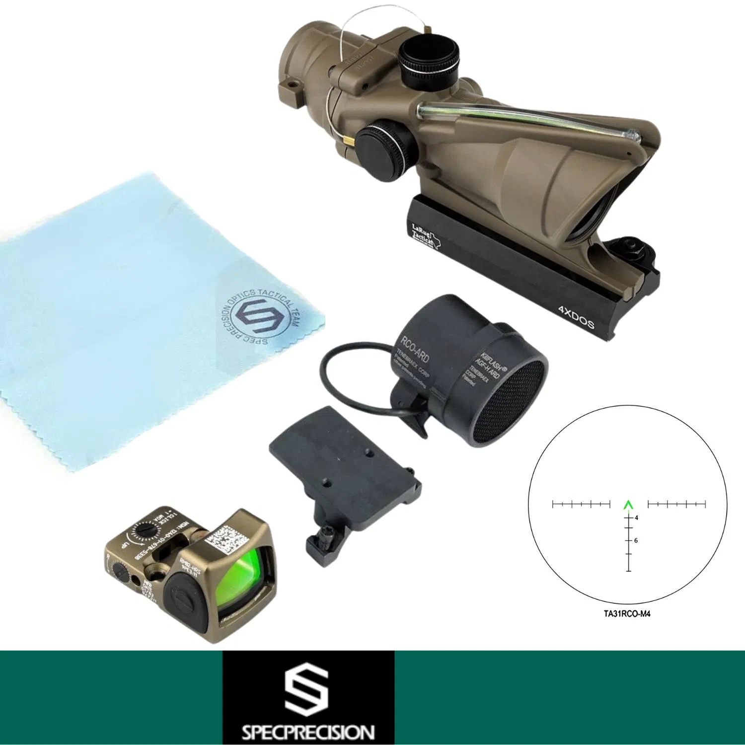 Ta31 Rmr Mount Specprecision Trijicon TA31 TAN: Green Chevron Reticle & RM82 & LT100 ...